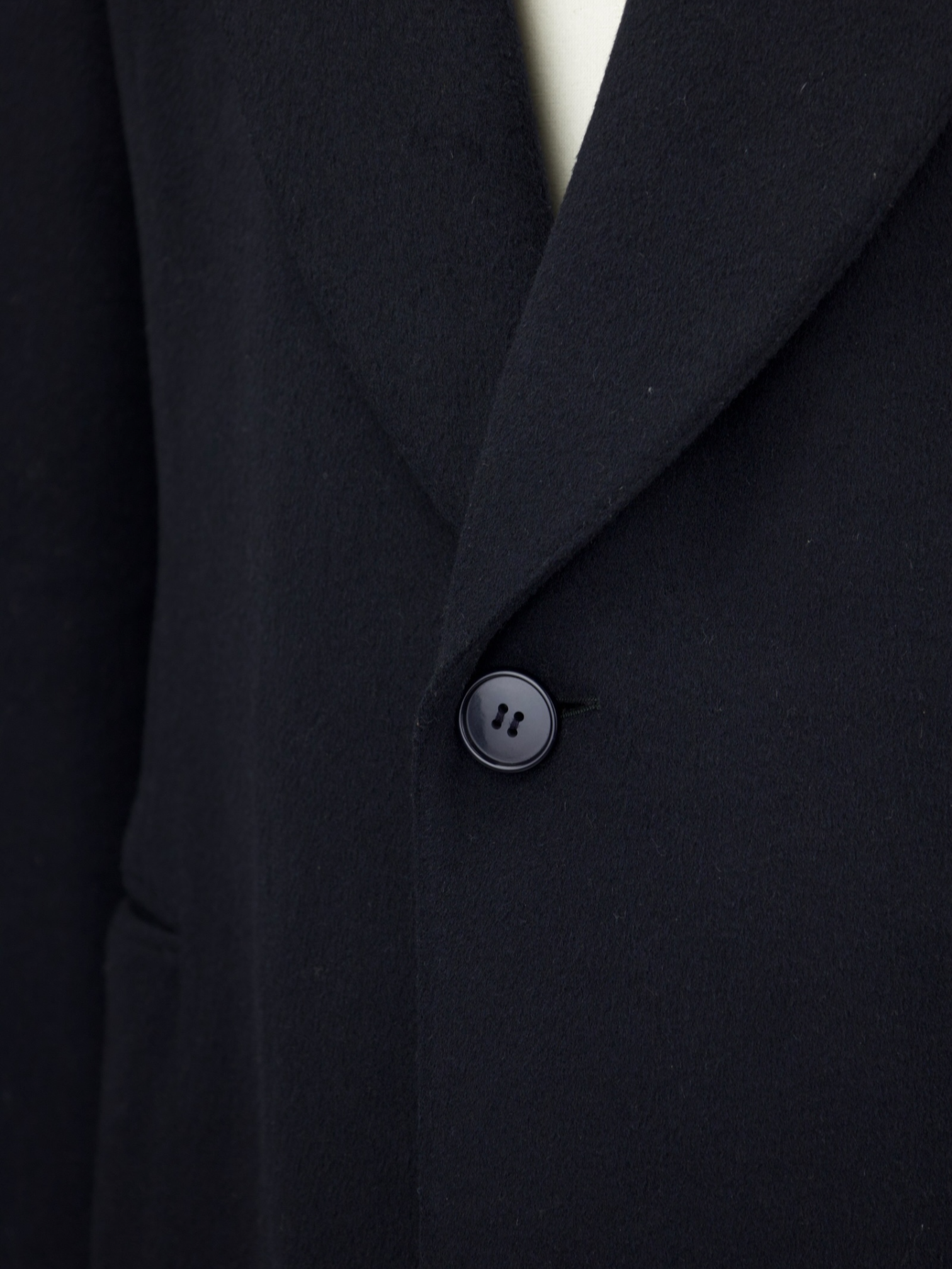 Corneliani Navy Wool Blend Shearling-Collar Overcoat