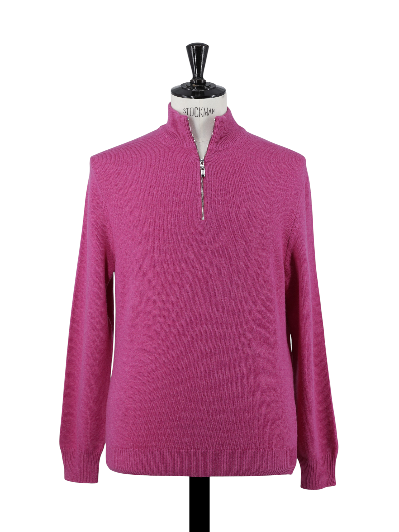 Ermenegildo Zegna Hot Pink Lightweight-Wool Half-Zip Sweater