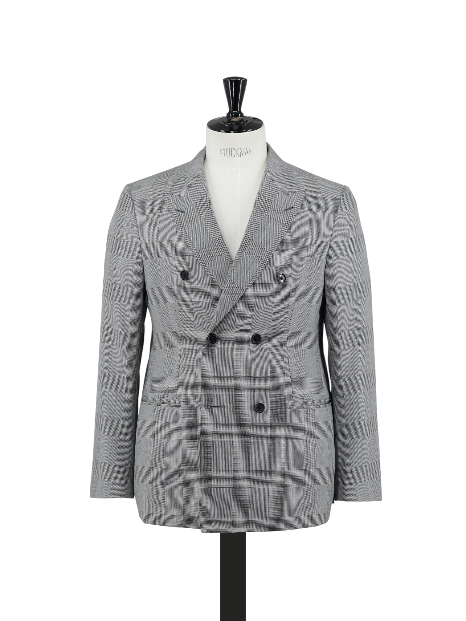Caruso Grey Wool Double Breasted Prince of Wales Figaro Suit