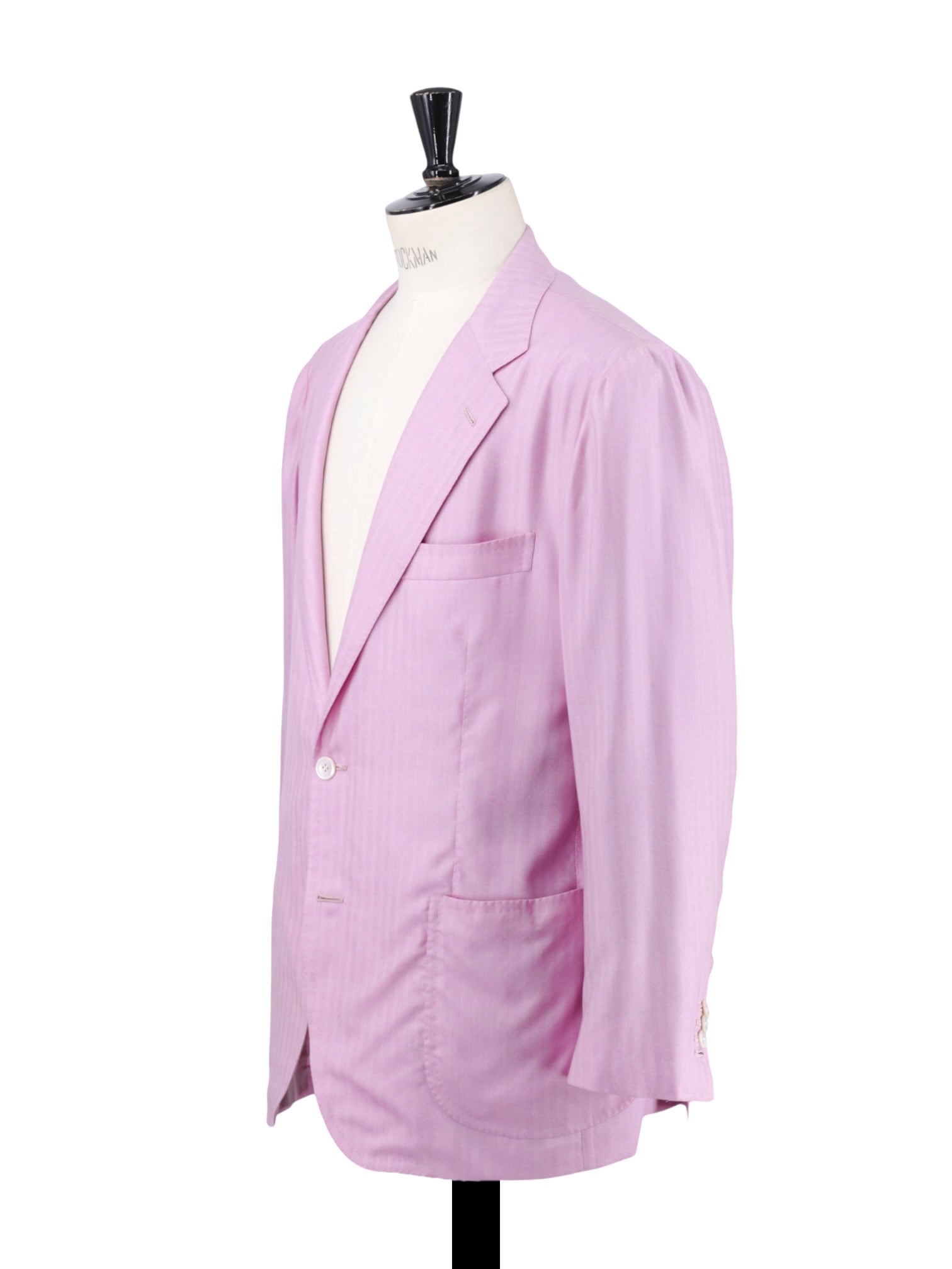 Kiton Pink Cashmere & Silk Herringbone Summer Jacket