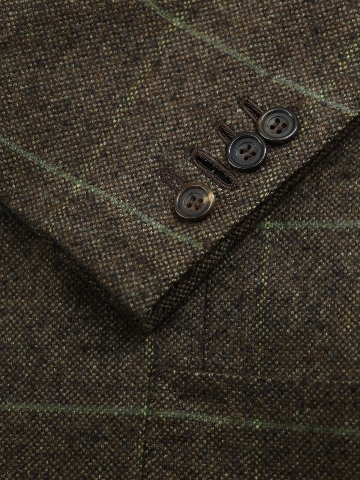 Kiton Taupe & Green Pure Cashmere Windowpane Jacket