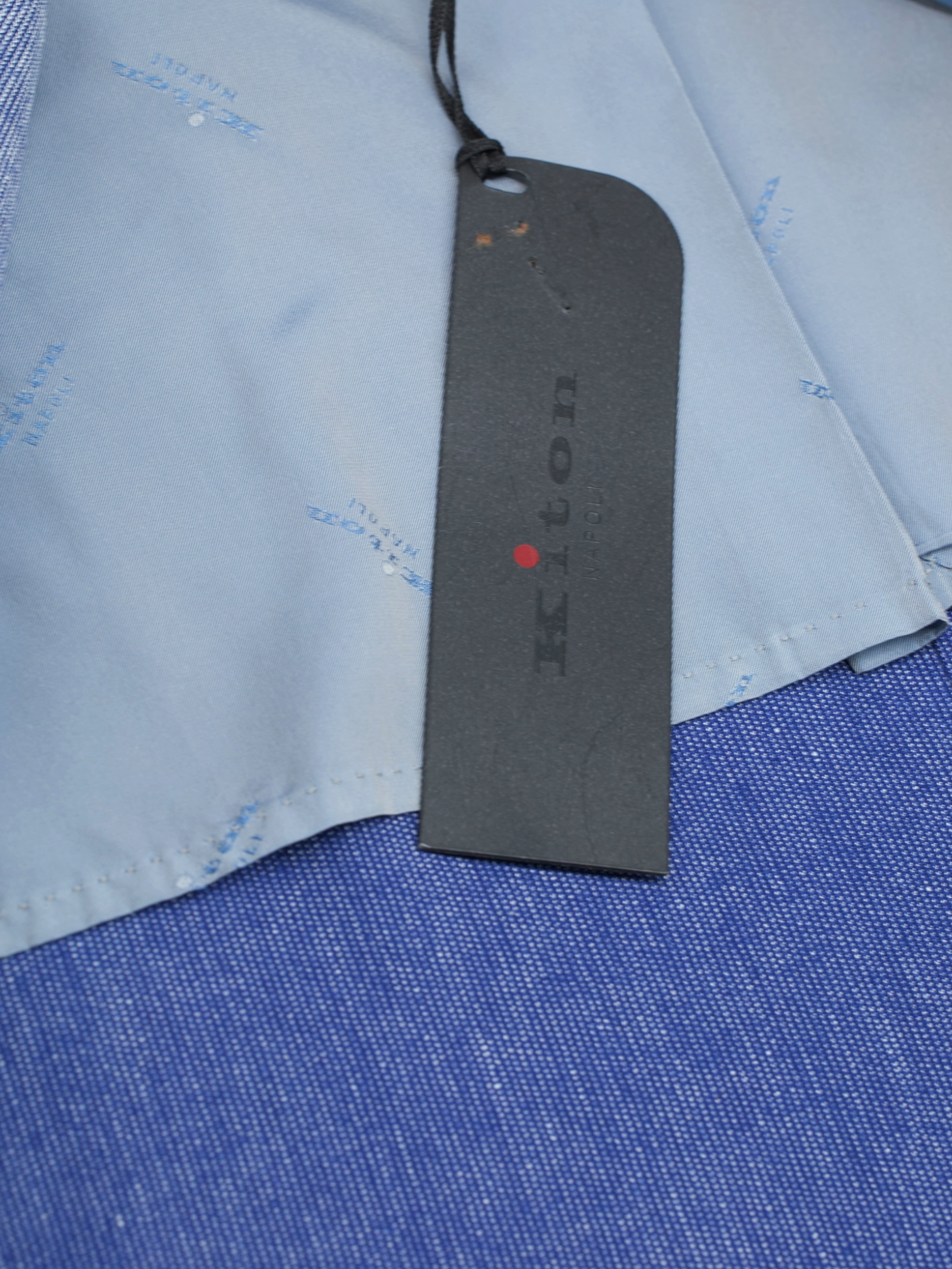 Kiton Blue Cashmere, Silk & Linen Speckled-Stripe Summer Jacket