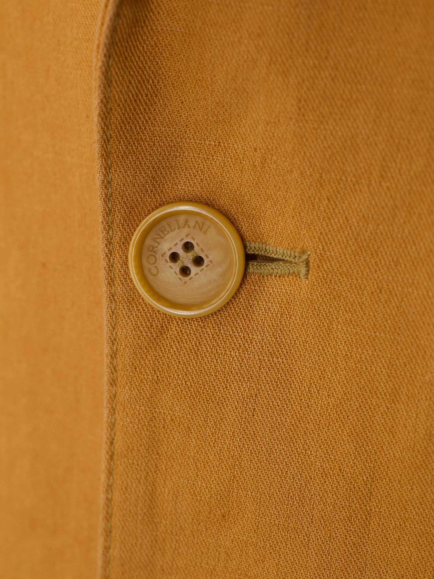 Corneliani Pumpkin Orange Cotton & Linen Sahariana Jacket