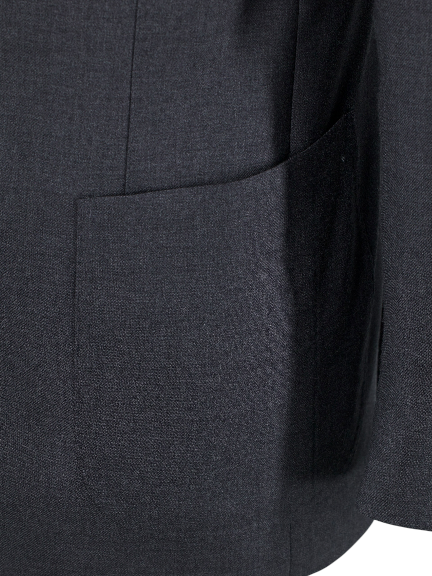 De Petrillo Grey Gabardine-Wool Twill Blazer Jacket
