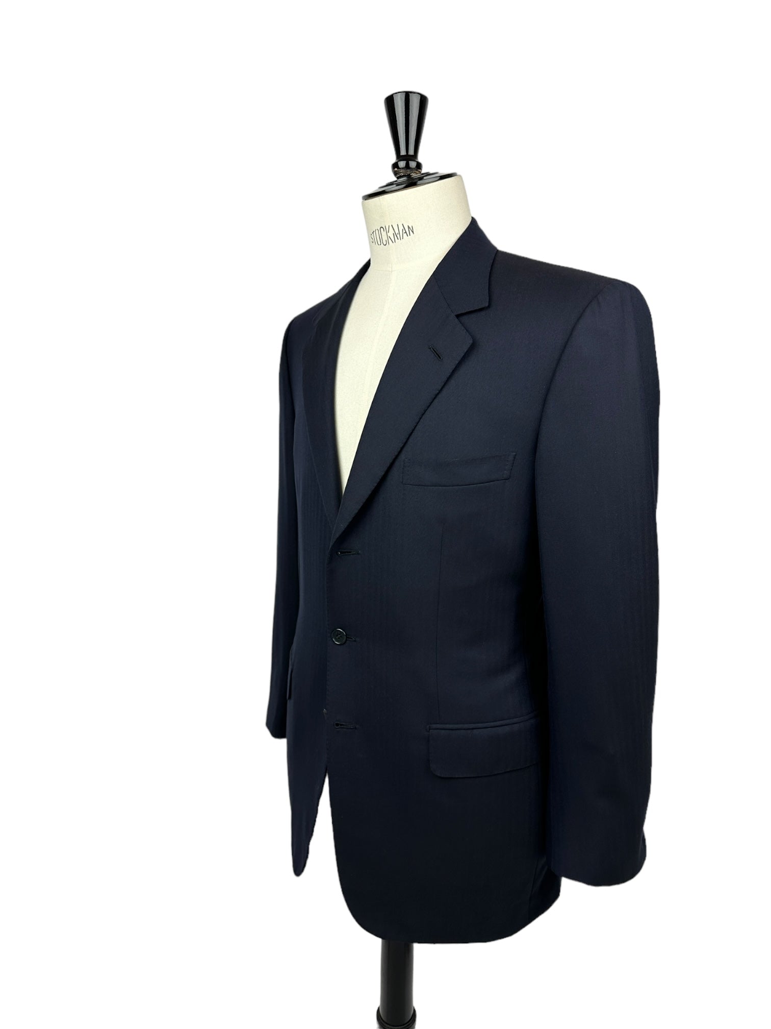 Brioni Navy Super 140's Herringbone Blazer