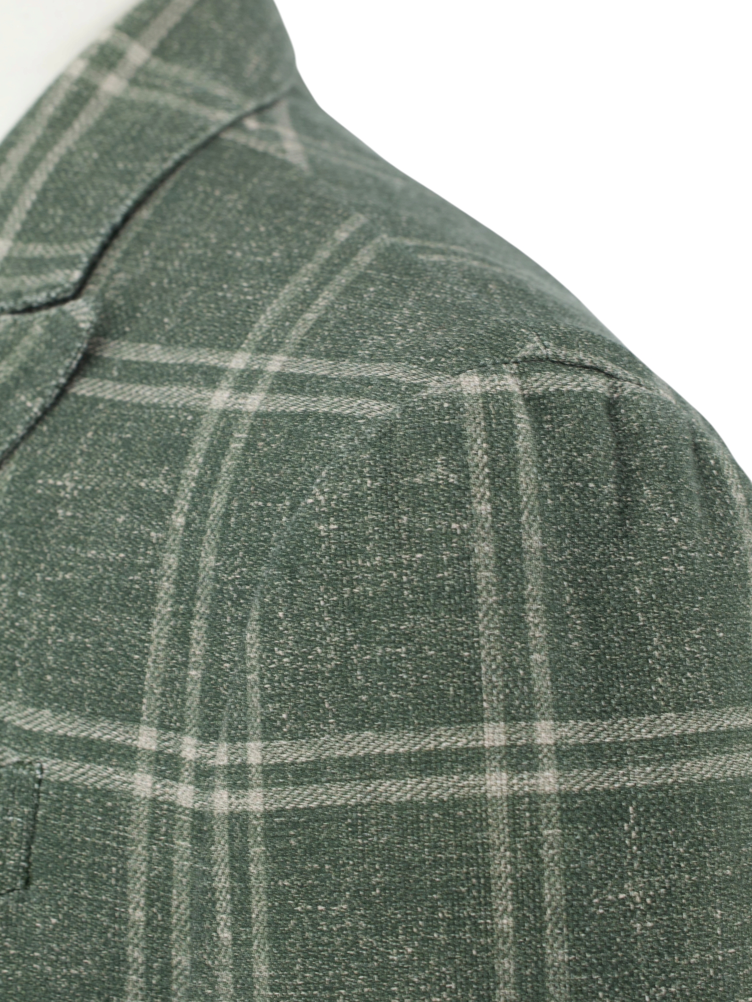 Lardini Khaki Green Cotton Tartan Check Jacket