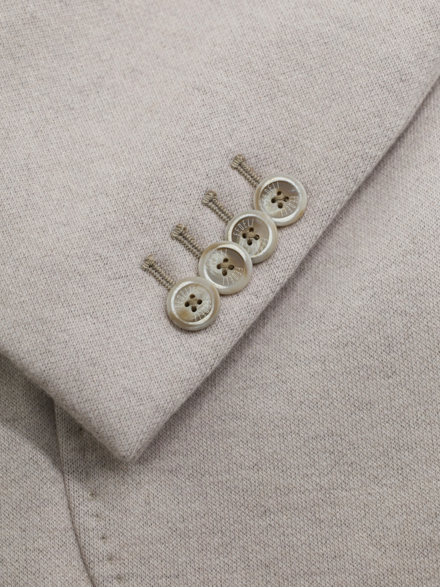 Fedeli Greige Pure Cashmere Tubular-Collar "Damon" Jacket