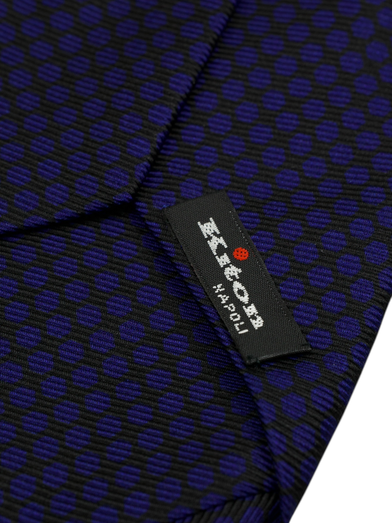 Kiton 5-Fold Navy Silk Diamond Pattern Tie
