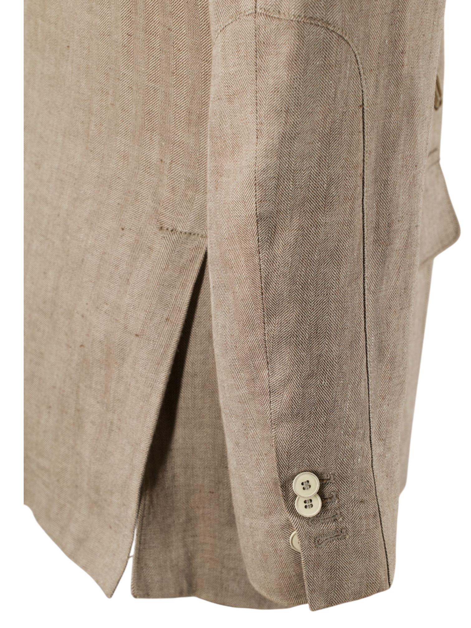 Corneliani ID Taupe Pure-Linen Herringbone Vespa Jacket