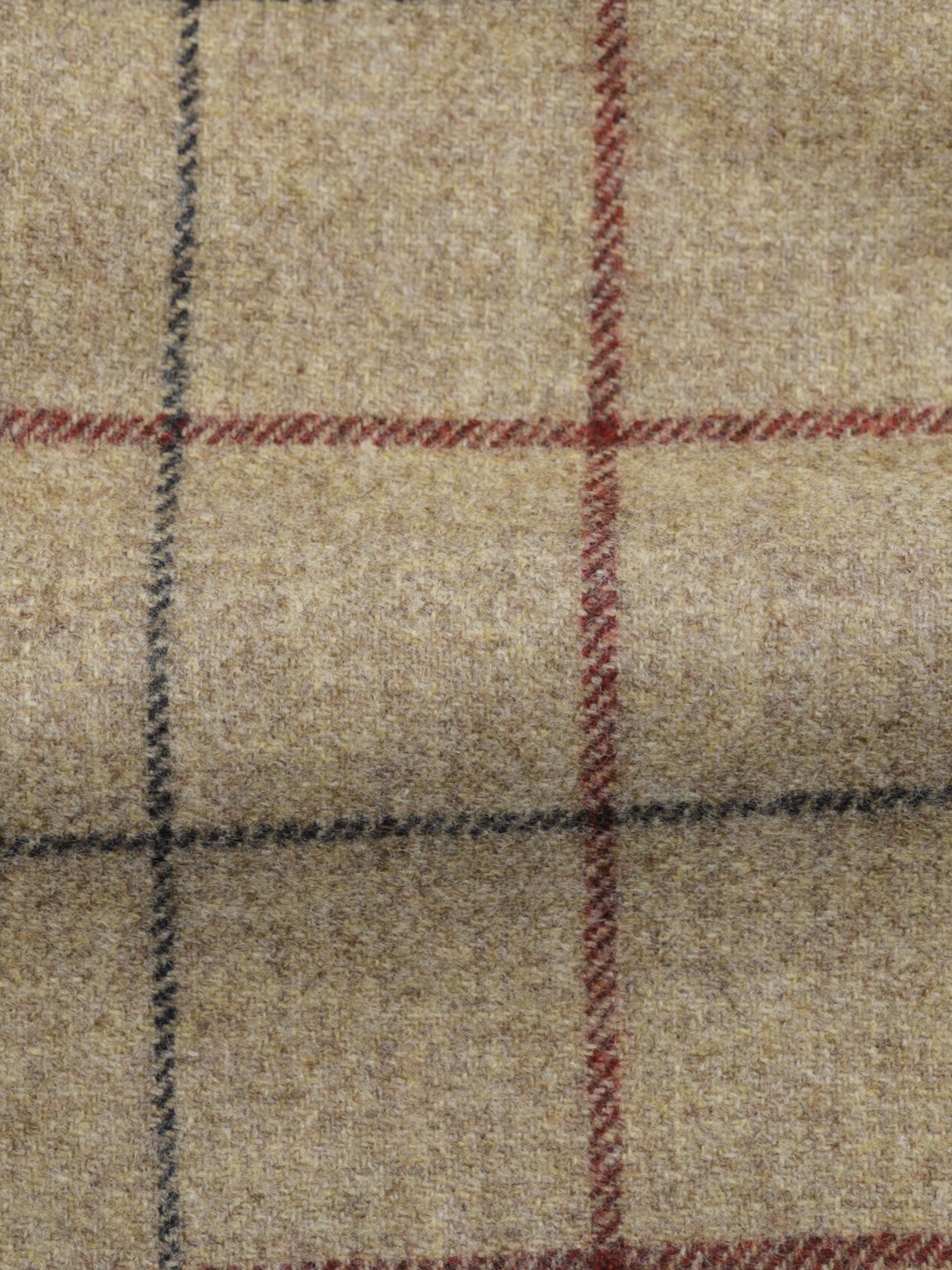 Caruso Brown & Burgundy Wool-Flannel Windowpane Jacket