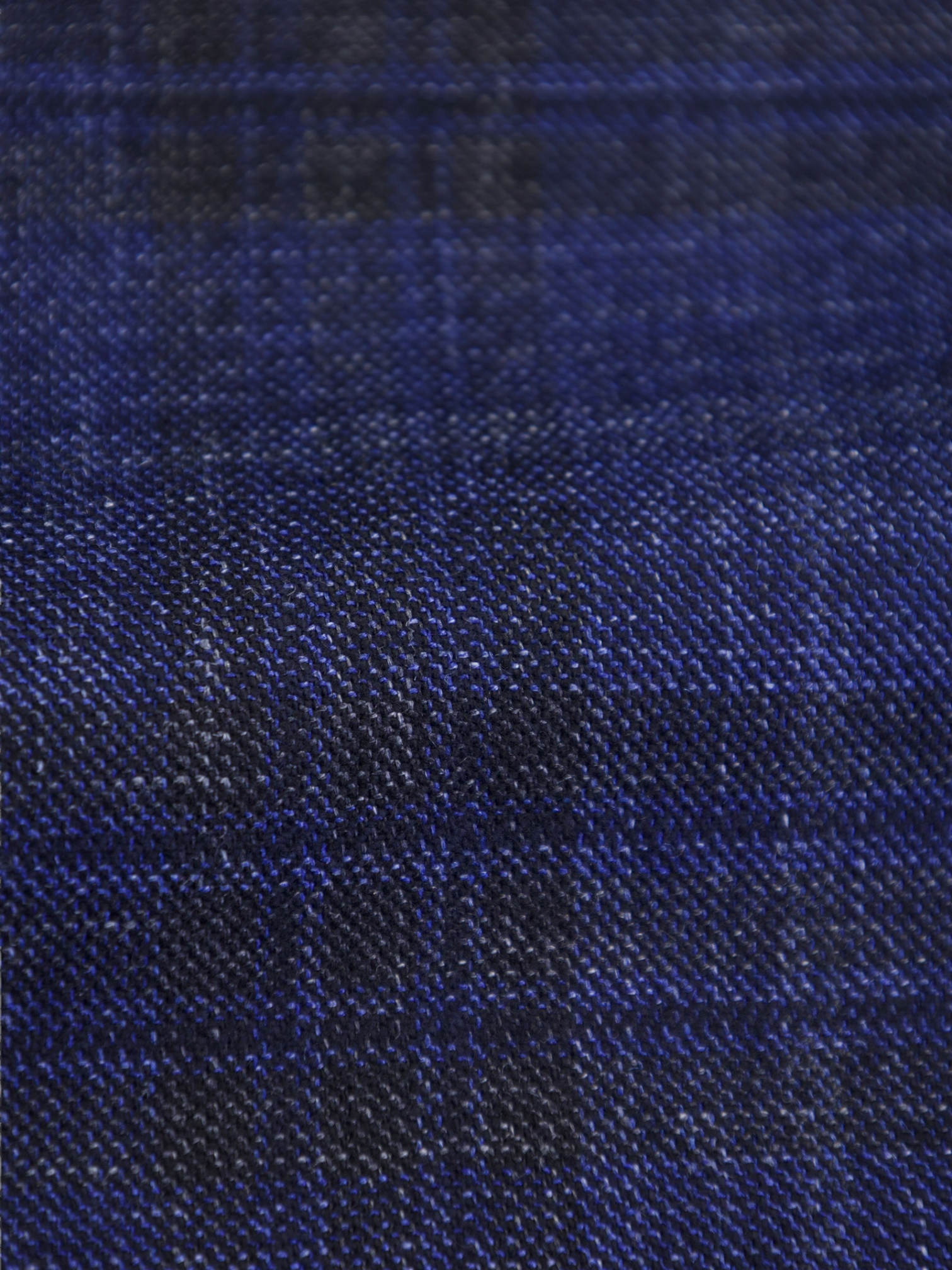 Ermenegildo Zegna Dark Indigo Blue Wool, Silk, Cashmere & Linen Glenplaid Jacket