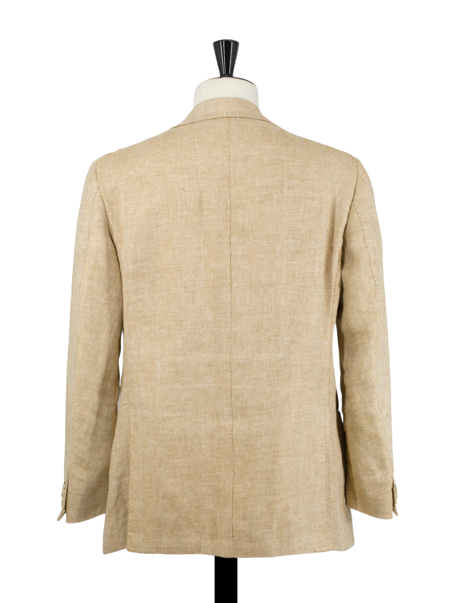 Cesare Attolini Beige Pure Linen Herringbone Summer Jacket