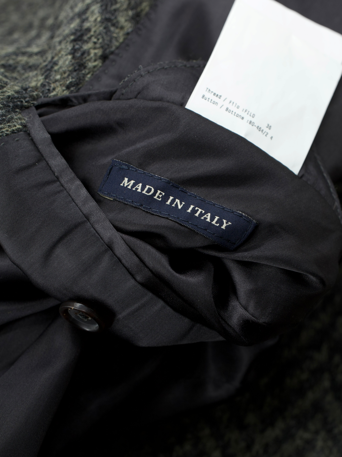 Lardini Dark Olive-Green Double-Breasted Wool Herringbone Overcoat