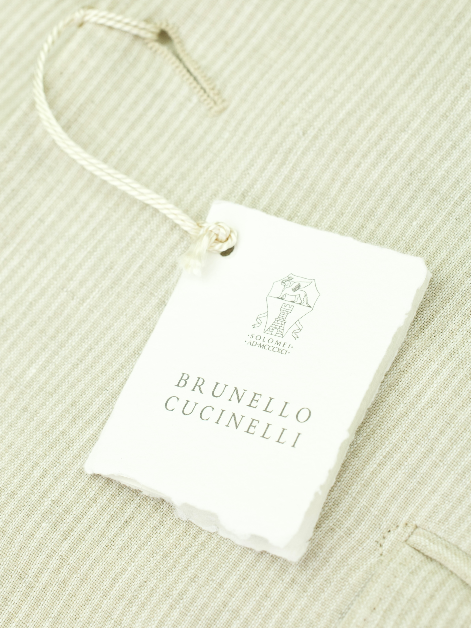 Brunello Cucinelli Greige Pure-Linen Micro-Stripe Suit