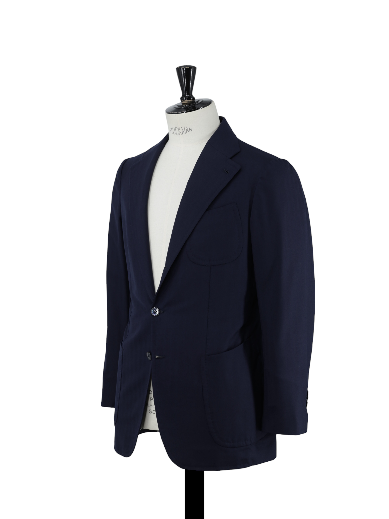 Sciamat Navy Bespoke Extrafine-Wool Herringbone Jacket