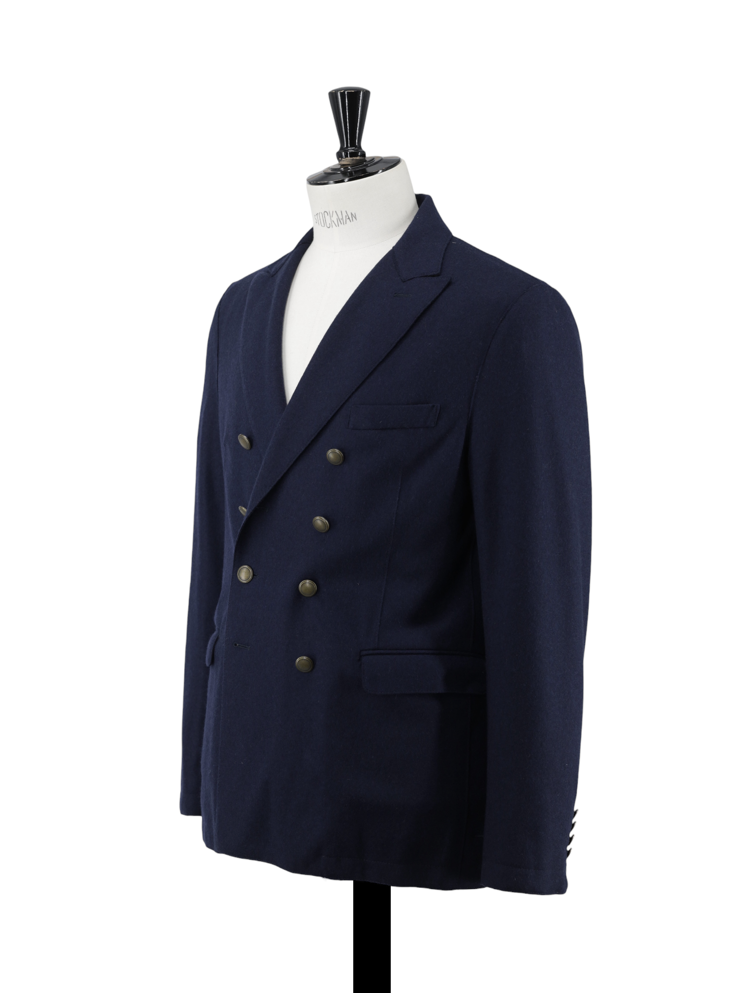 Eleventy Navy Wool-Stretch Double Breasted Unconstructed Jacket