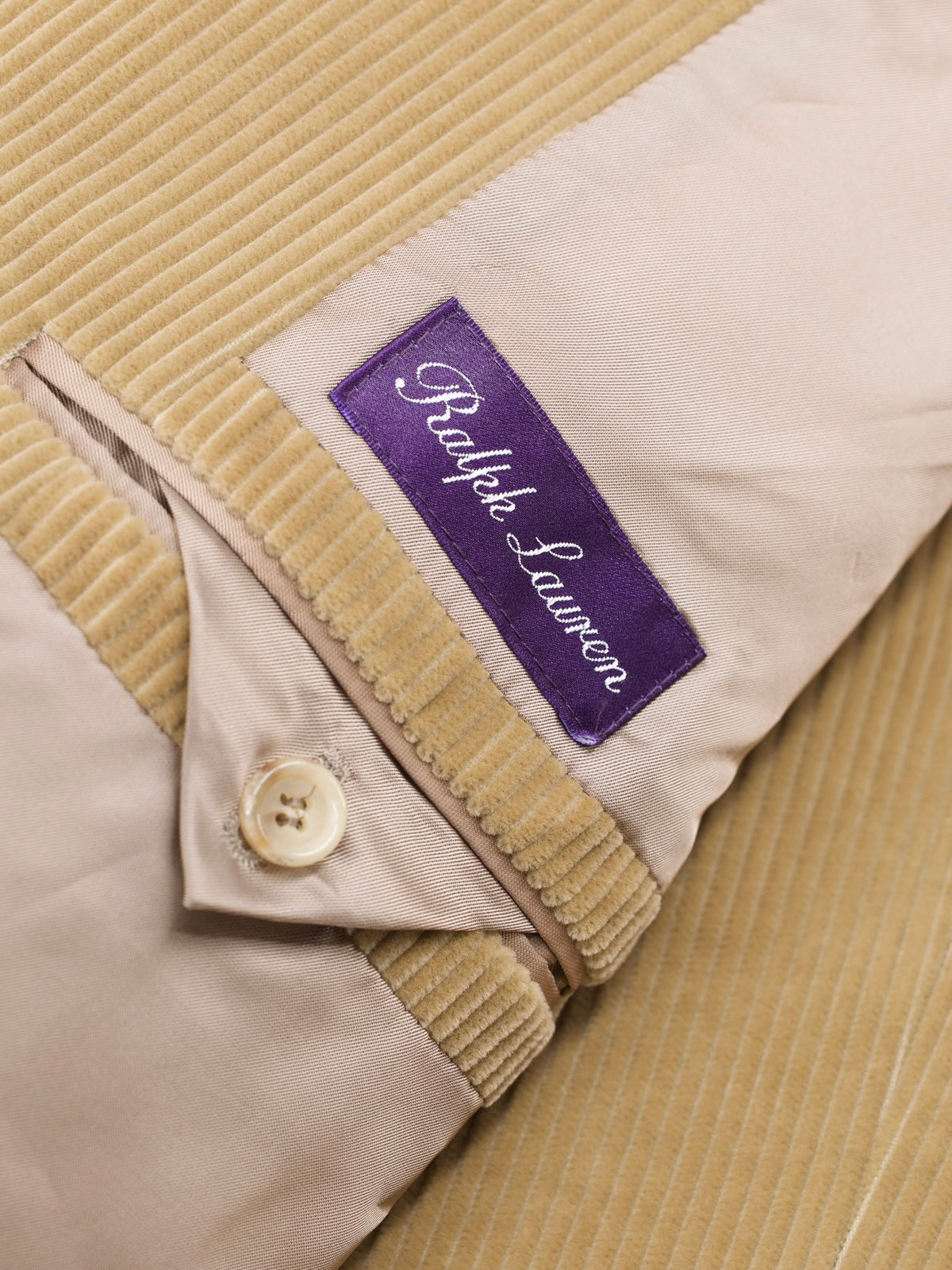 Ralph Lauren Purple Label Light Brown Cotton-Corduroy Hacking Jacket