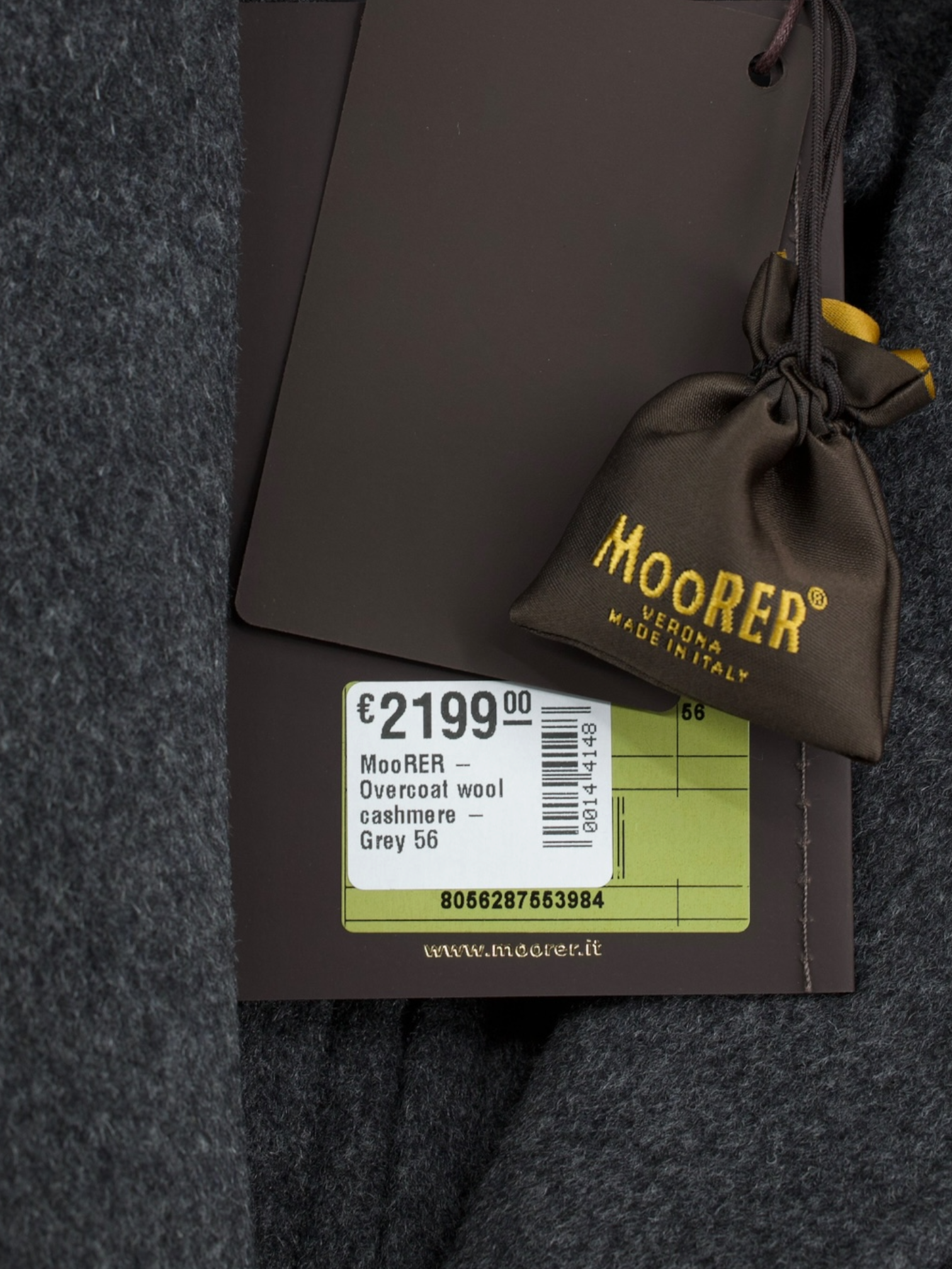 MooRER Dark Grey Wool & Cashmere Montesi Overcoat