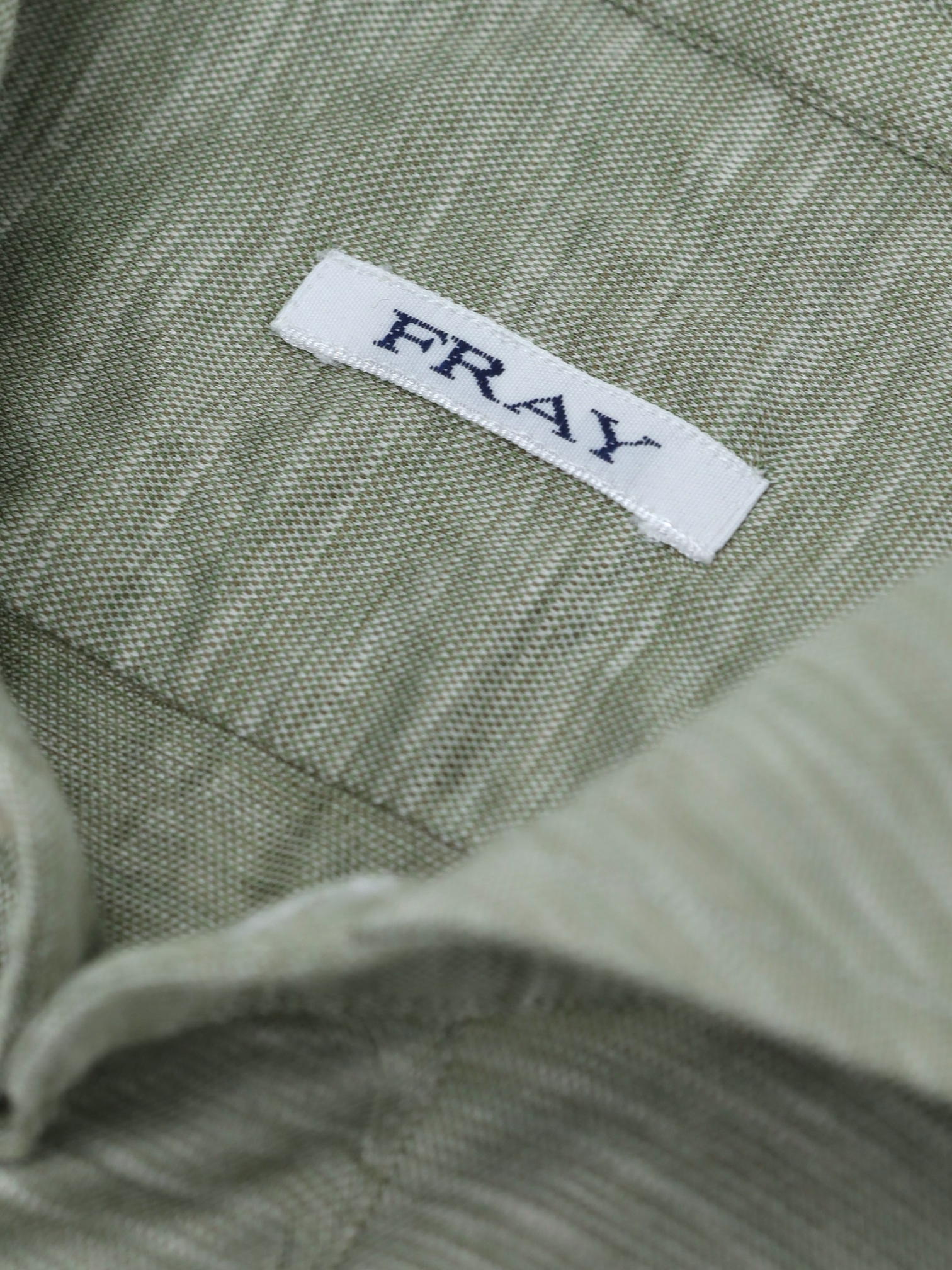 Fray Sage Green Cotton Jersey Melange Pop-Over Shirt