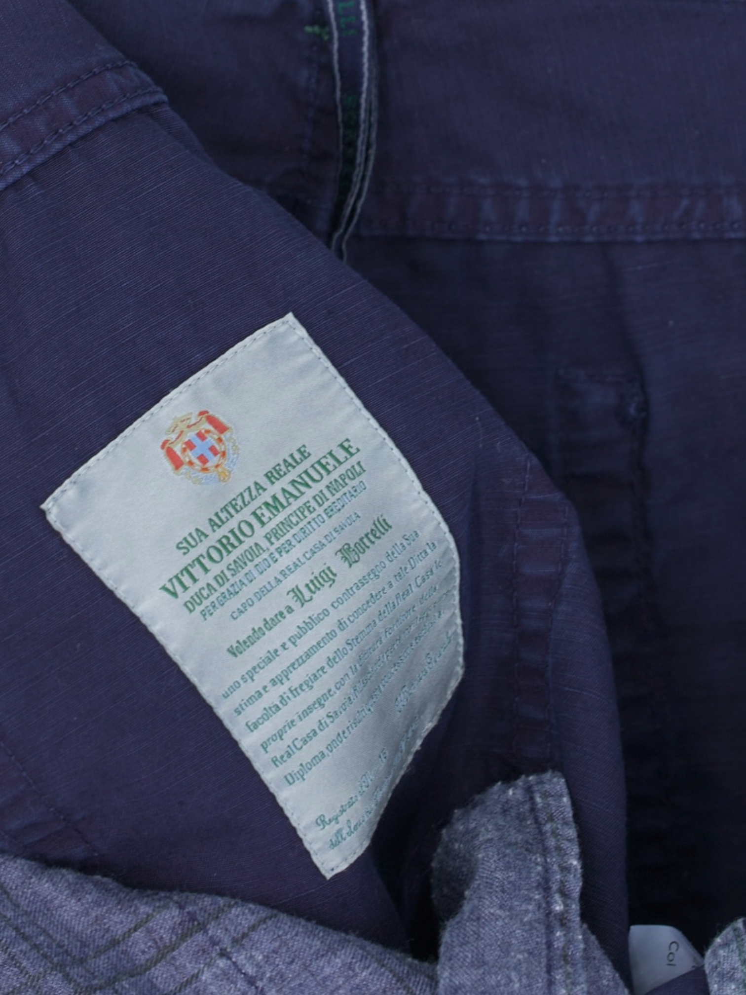Luigi Borrelli Dark Blue 5-Pocket Cotton & Elastane Chino