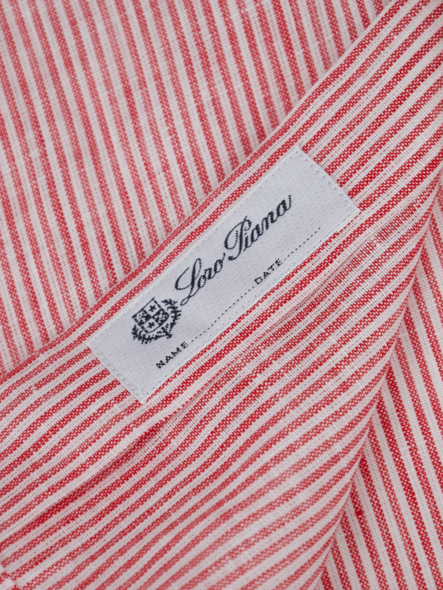 Loro Piana Red Pinstripe Button-Down Linen Shirt