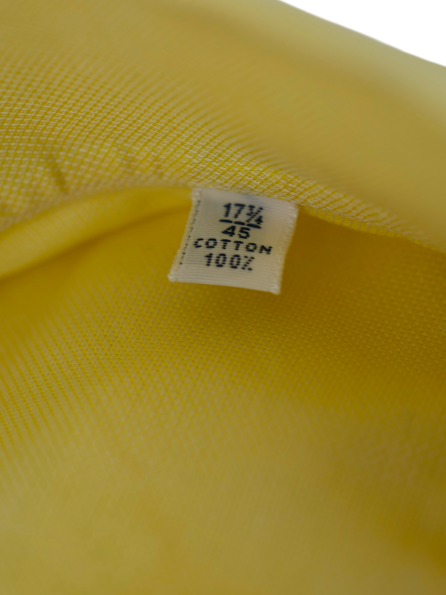 Fray Butter Yellow Cotton "Miami" One-Piece Collar Shirt