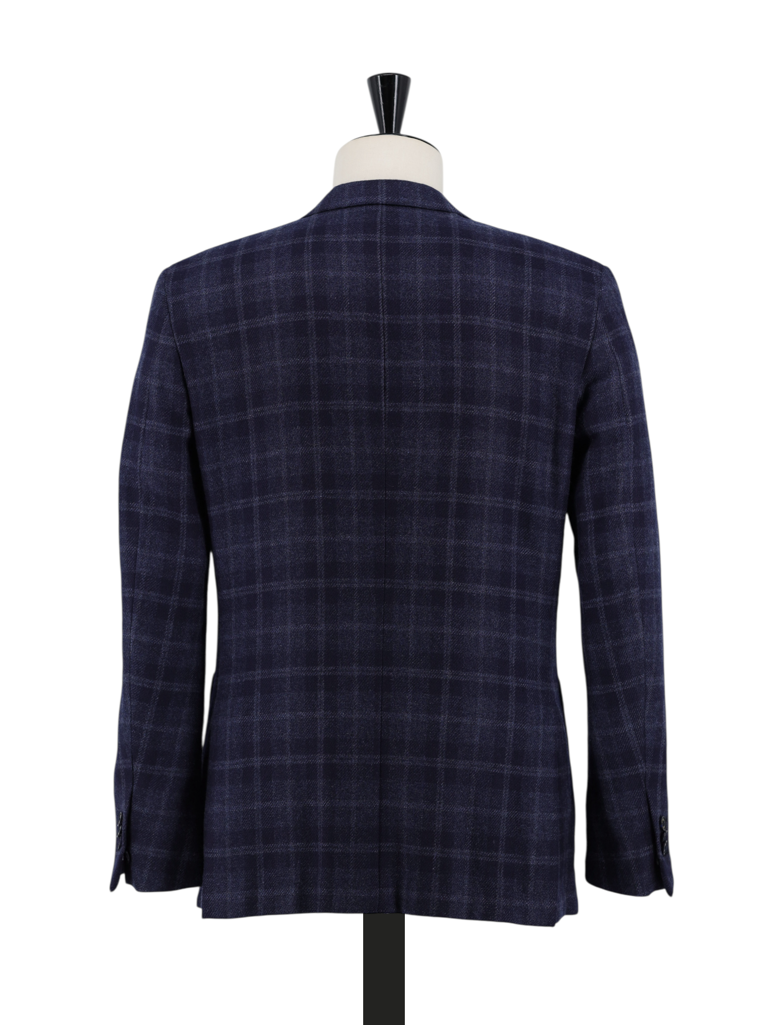 Ermenegildo Zegna Dark Blue Pure Cashmere Windowpane Street Jacket