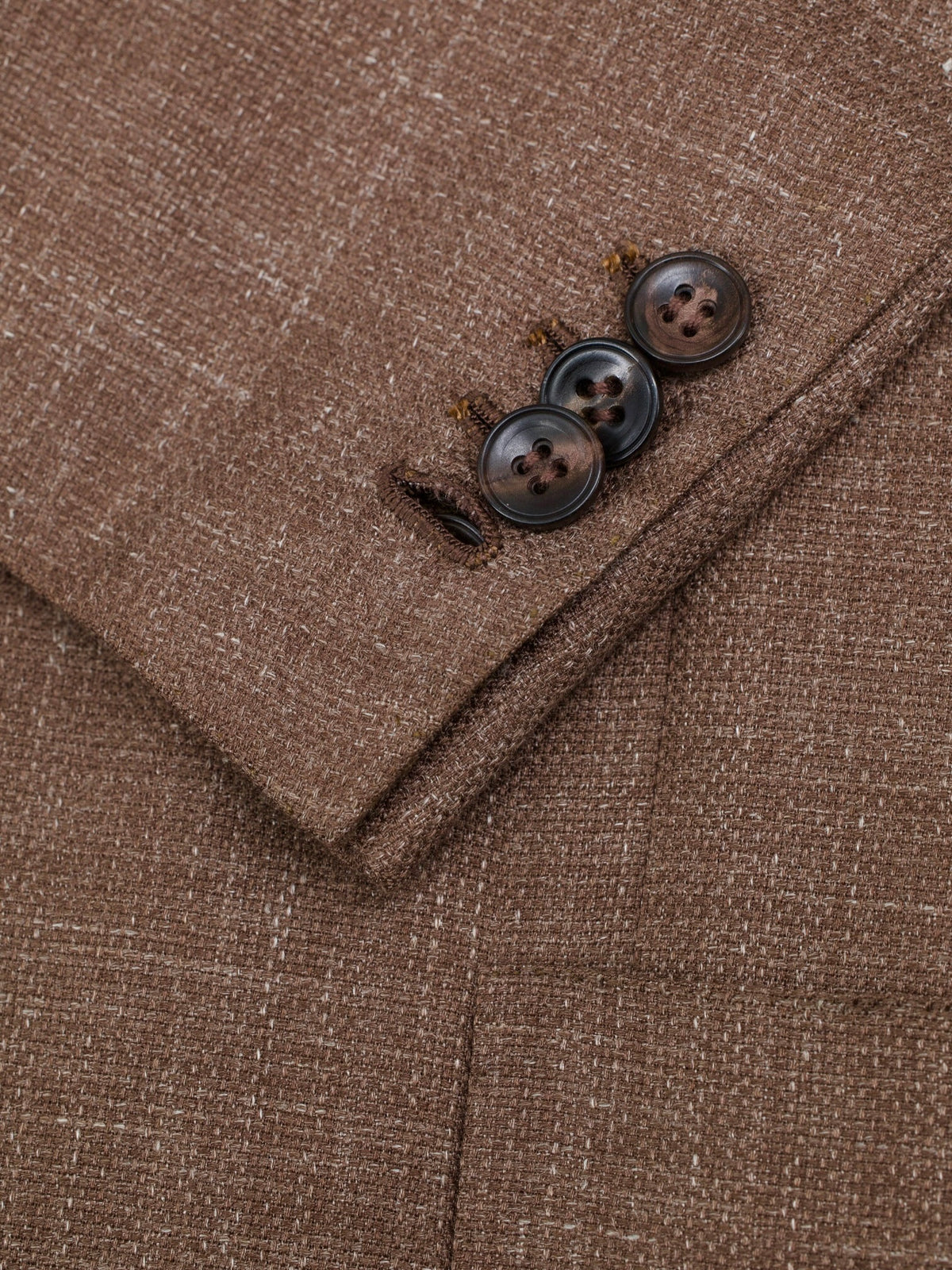 Kiton Pastel Brown Cashmere, Silk & Linen Melange Summer Jacket