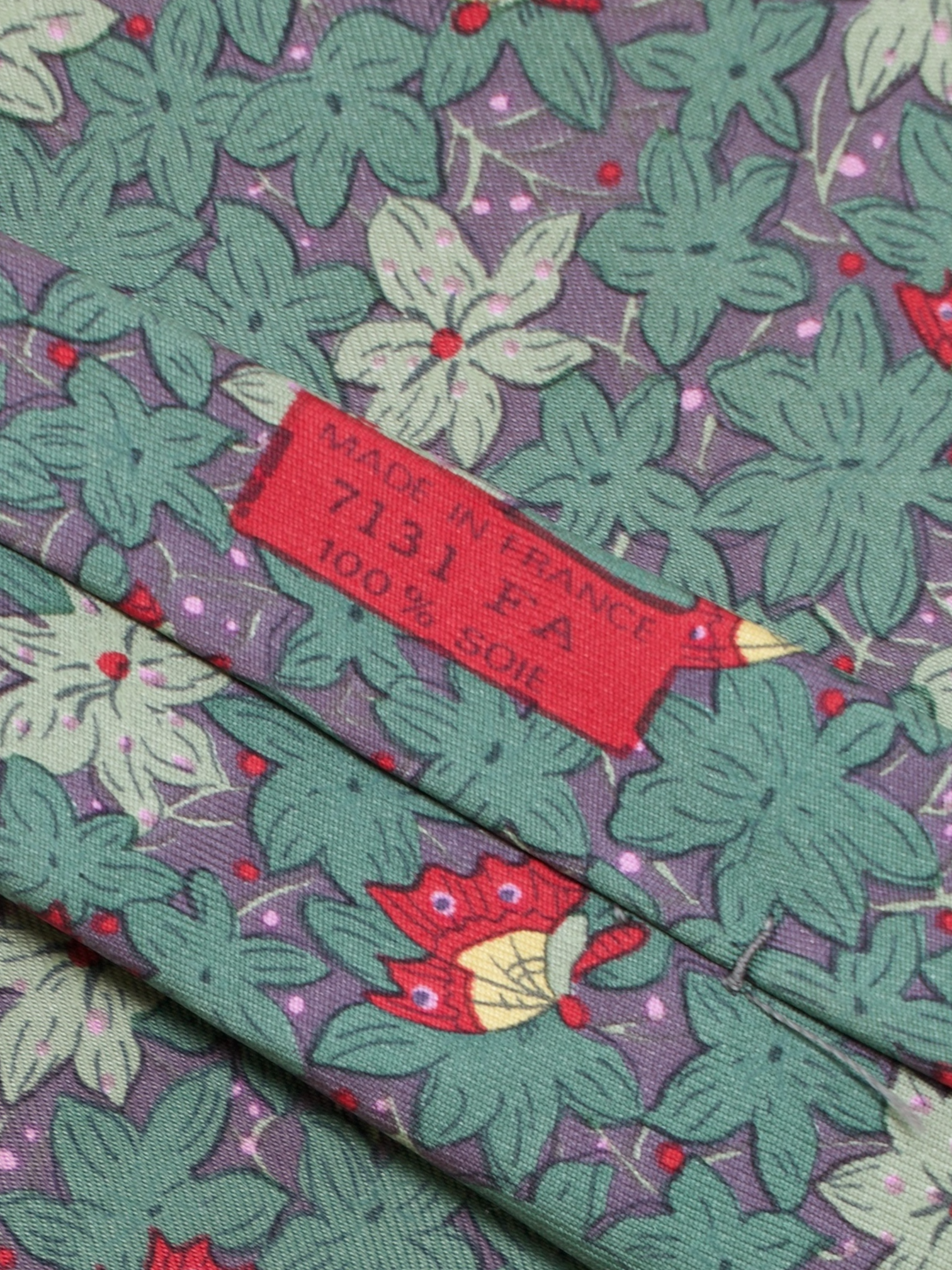 Hermès Grey & Green Silk Butterfly Pattern Tie