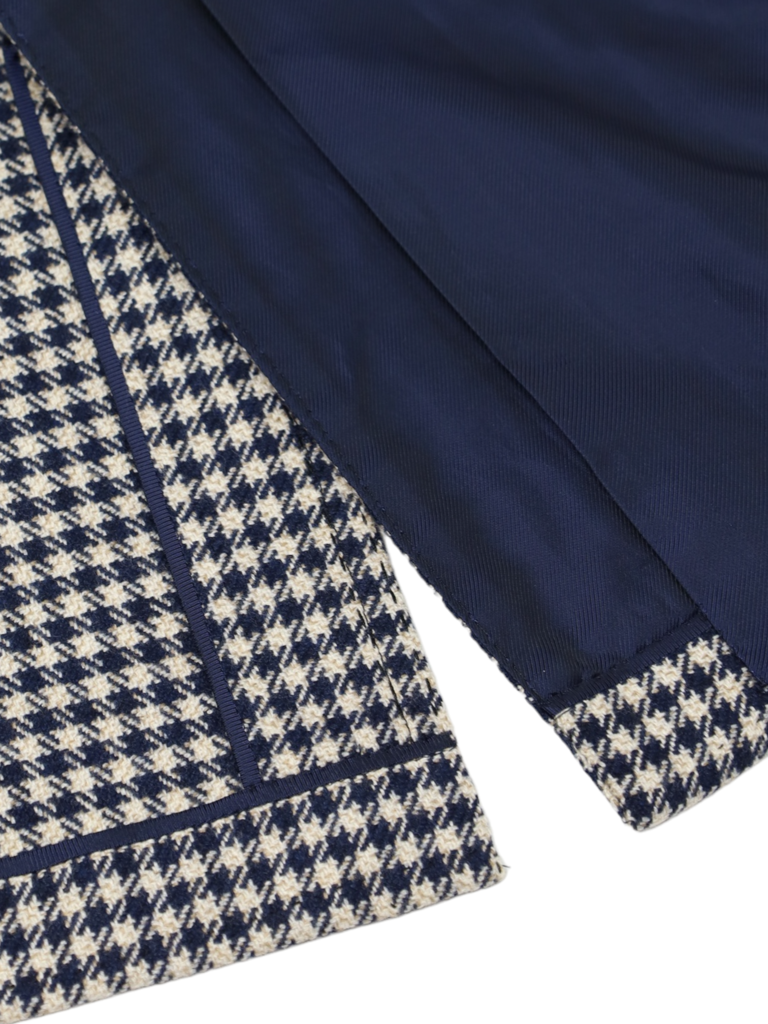 Cesare Attolini Light Brown and Navy Houndstooth Cashmere Jacket