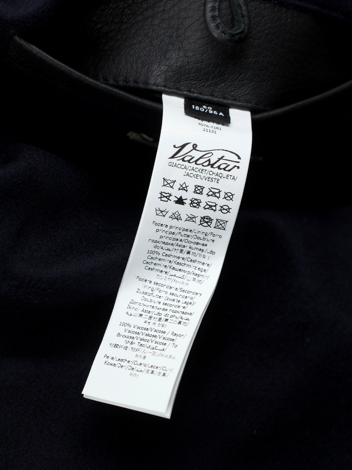 Valstar Black Deerskin & Cashmere-Award Lining Zip-Up Jacket