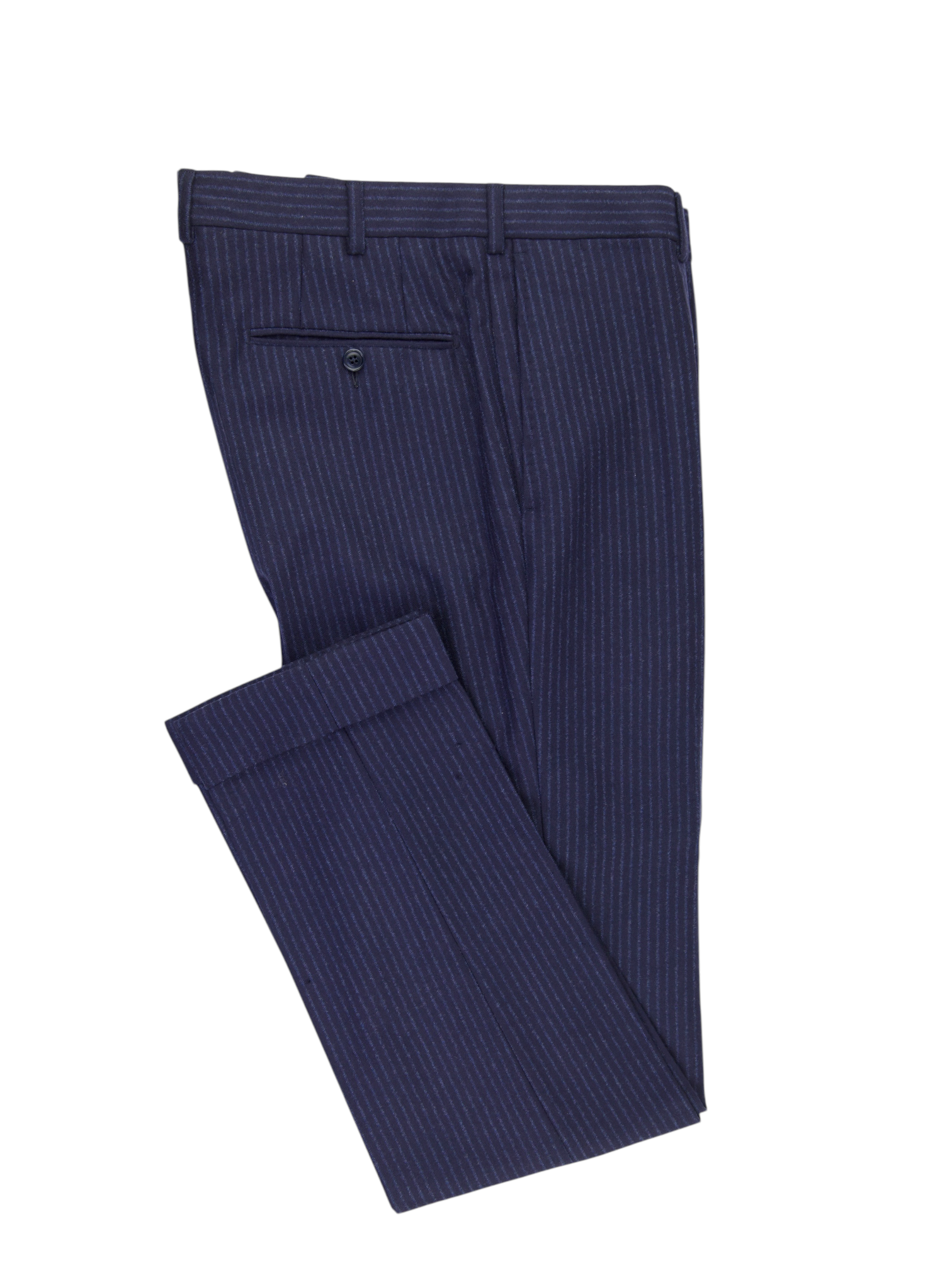 Ermenegildo Zegna Dark Blue Wool & Cashmere Flannel Pinstripe Suit