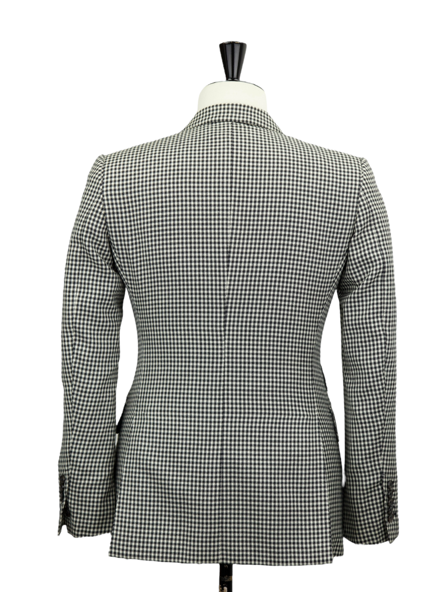 Tom Ford Black & White Wool & Silk Gingham-Check Regency Jacket