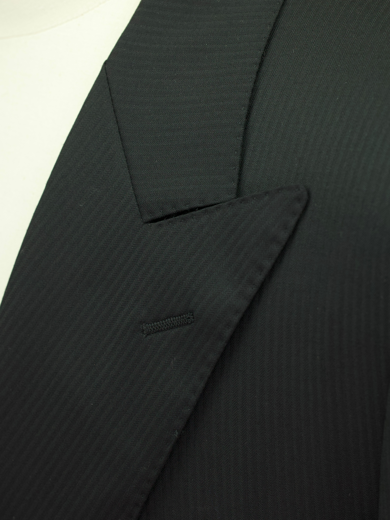 Canali Black & Grey Fine-Wool Traditional Micro-Herringbone Morning Suit