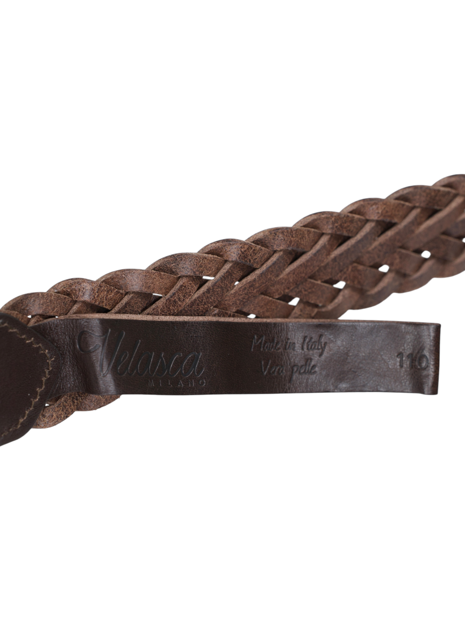 Velasca Dark Brown Braided Calf-Leather Belt