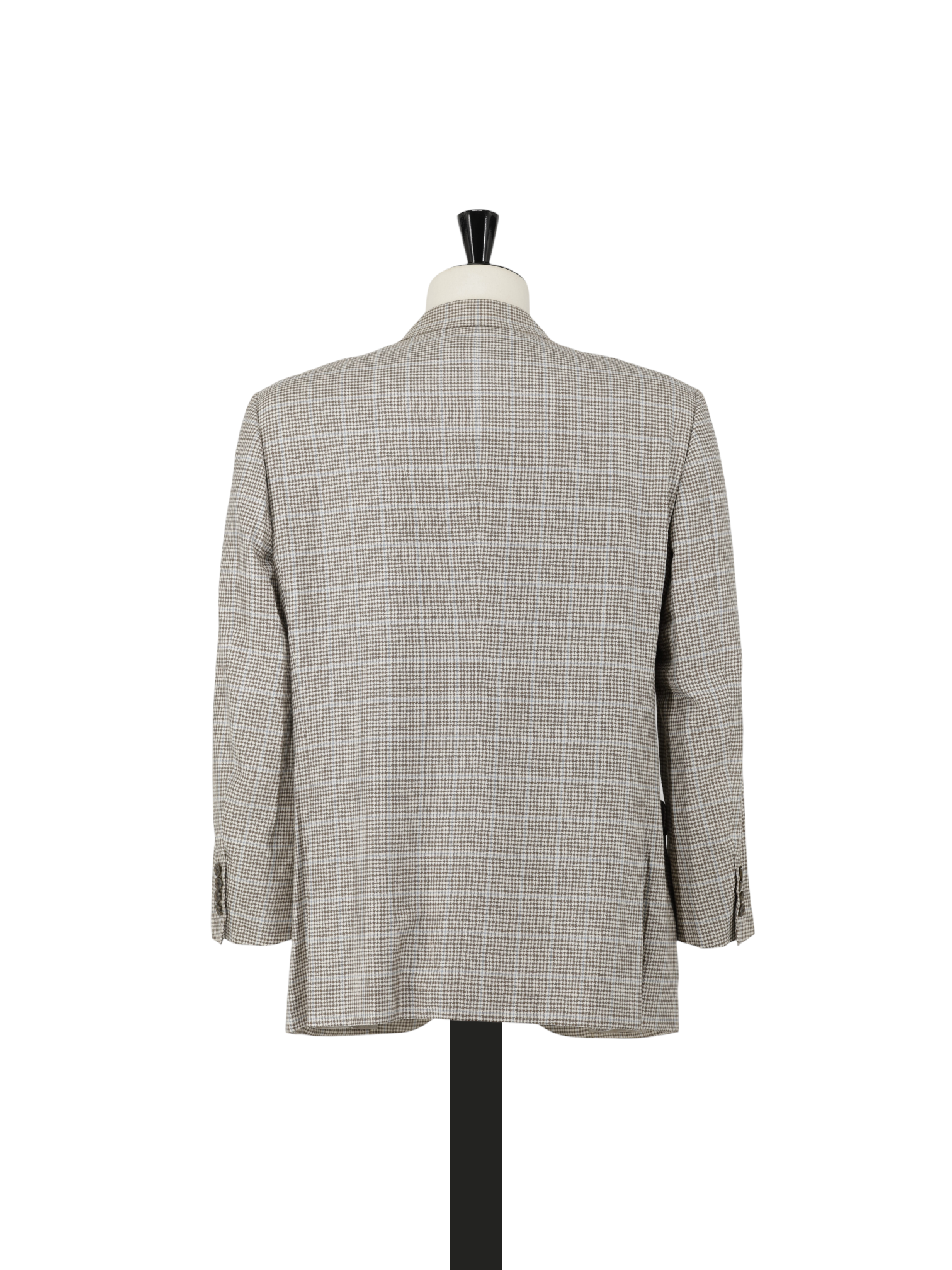 Brioni Light Brown & Light Blue Wool, Silk & Linen Overcheck Senato Jacket