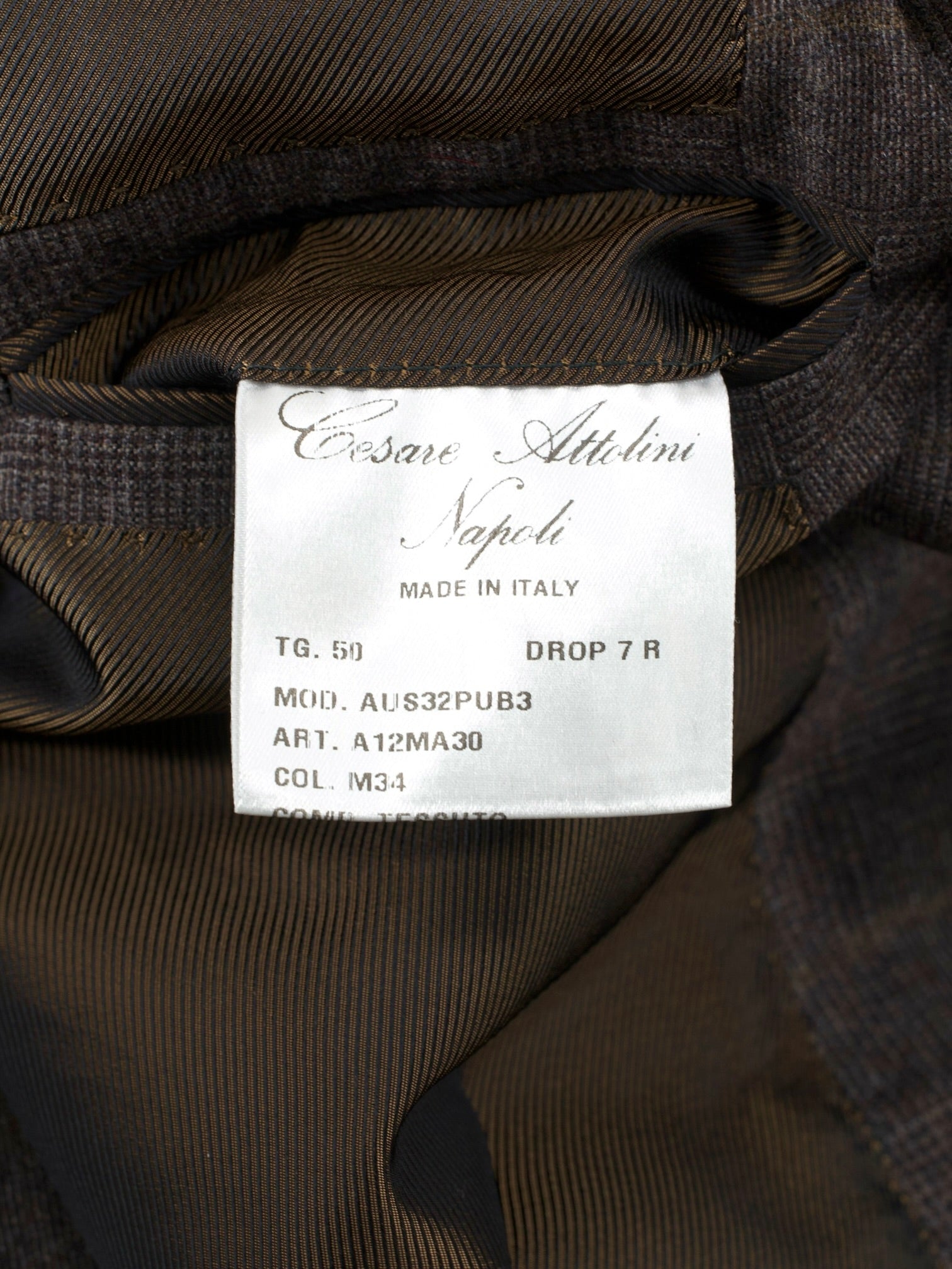 Cesare Attolini Dark Taupe Cashmere & Silk Checkered Winter Suit