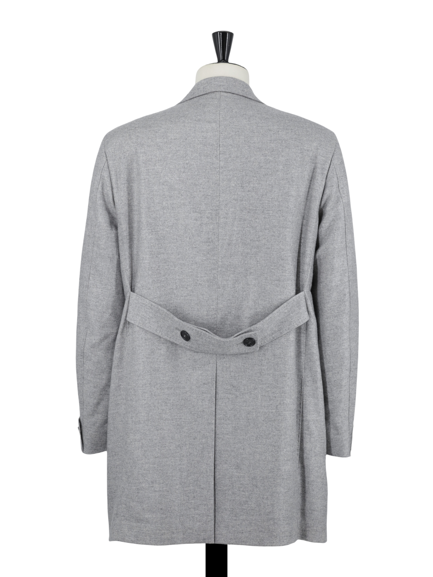 Doriani Light Grey Pure Cashmere Double-Breasted Twill Overcoat