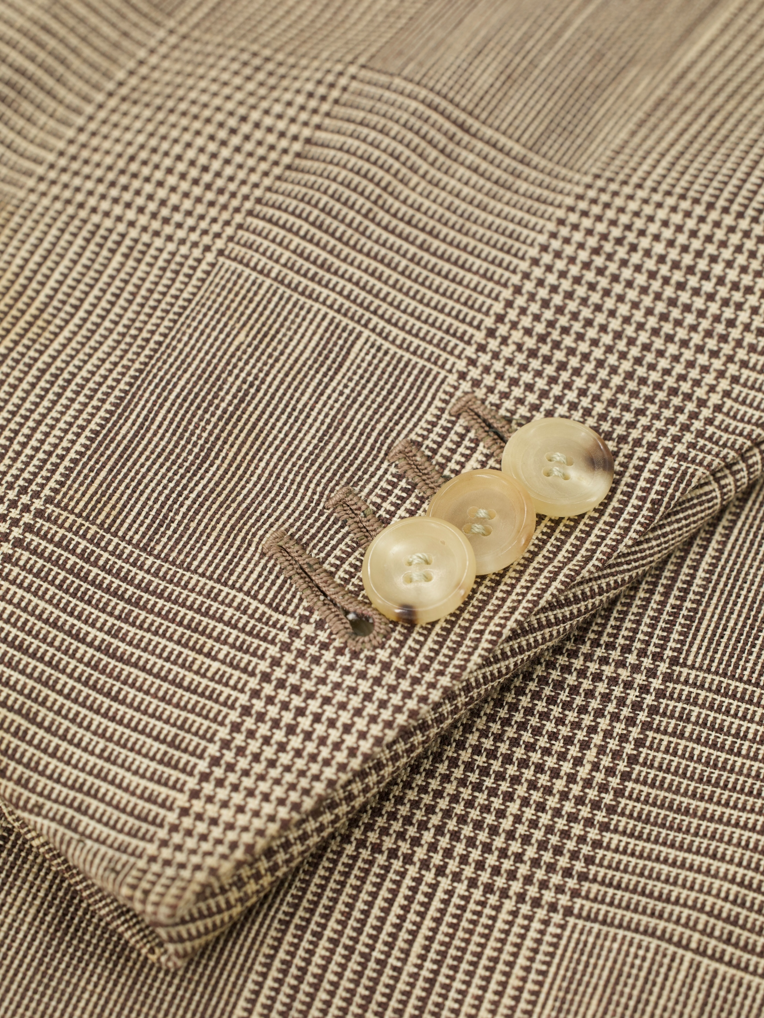 Cesare Attolini Light Brown Pure-Linen Prince of Wales Jacket