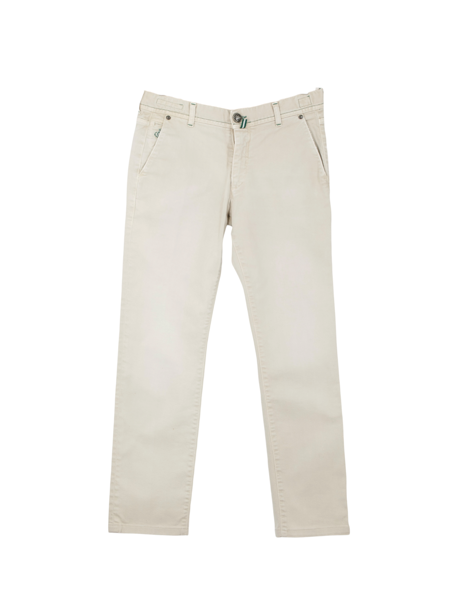 Luigi Borrelli Ecru Rough Cotton-Stretch Twill 5-Pocket Jeans