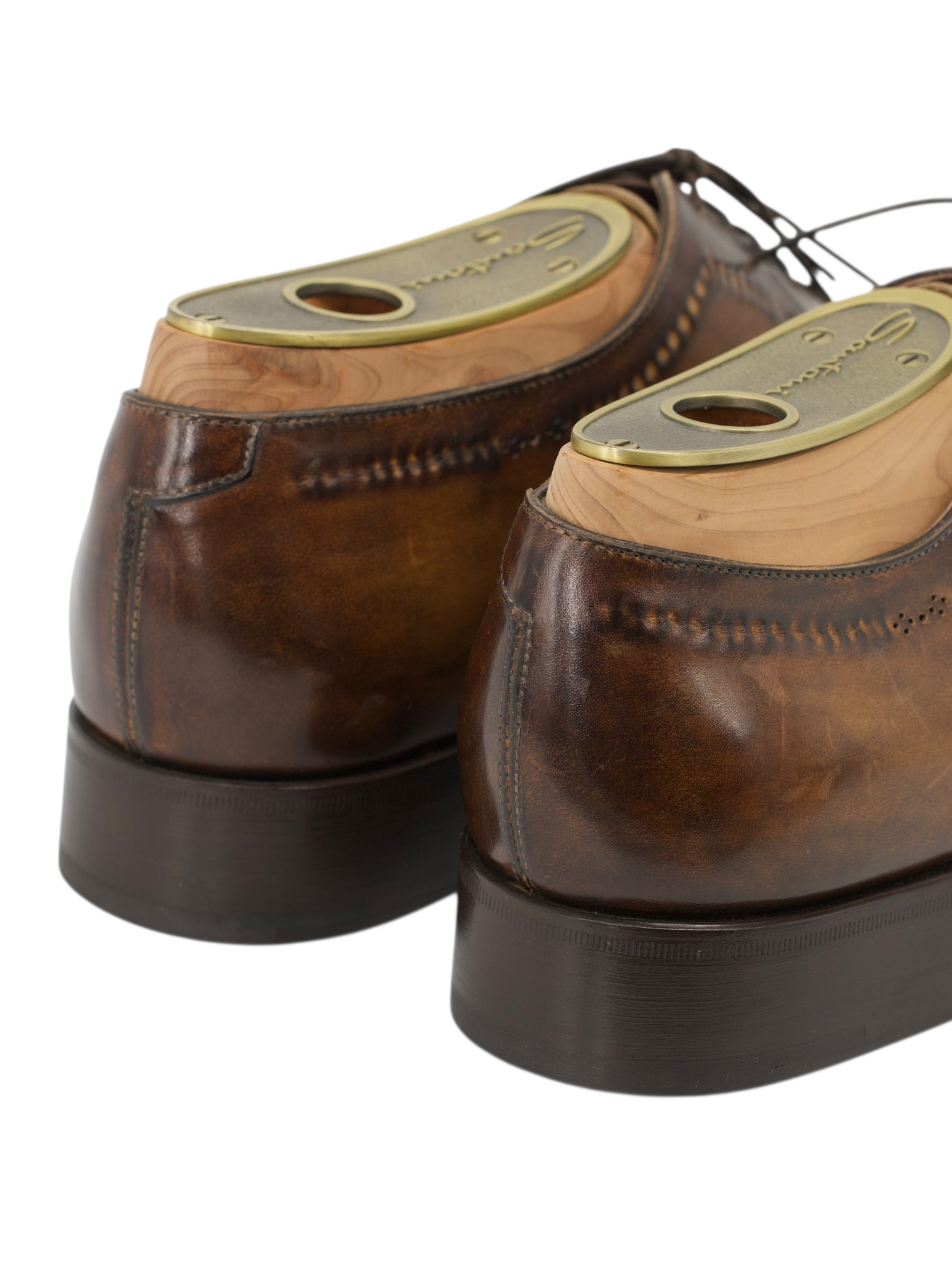 Santoni Brown Calfleather Handmade Oxford Shoes