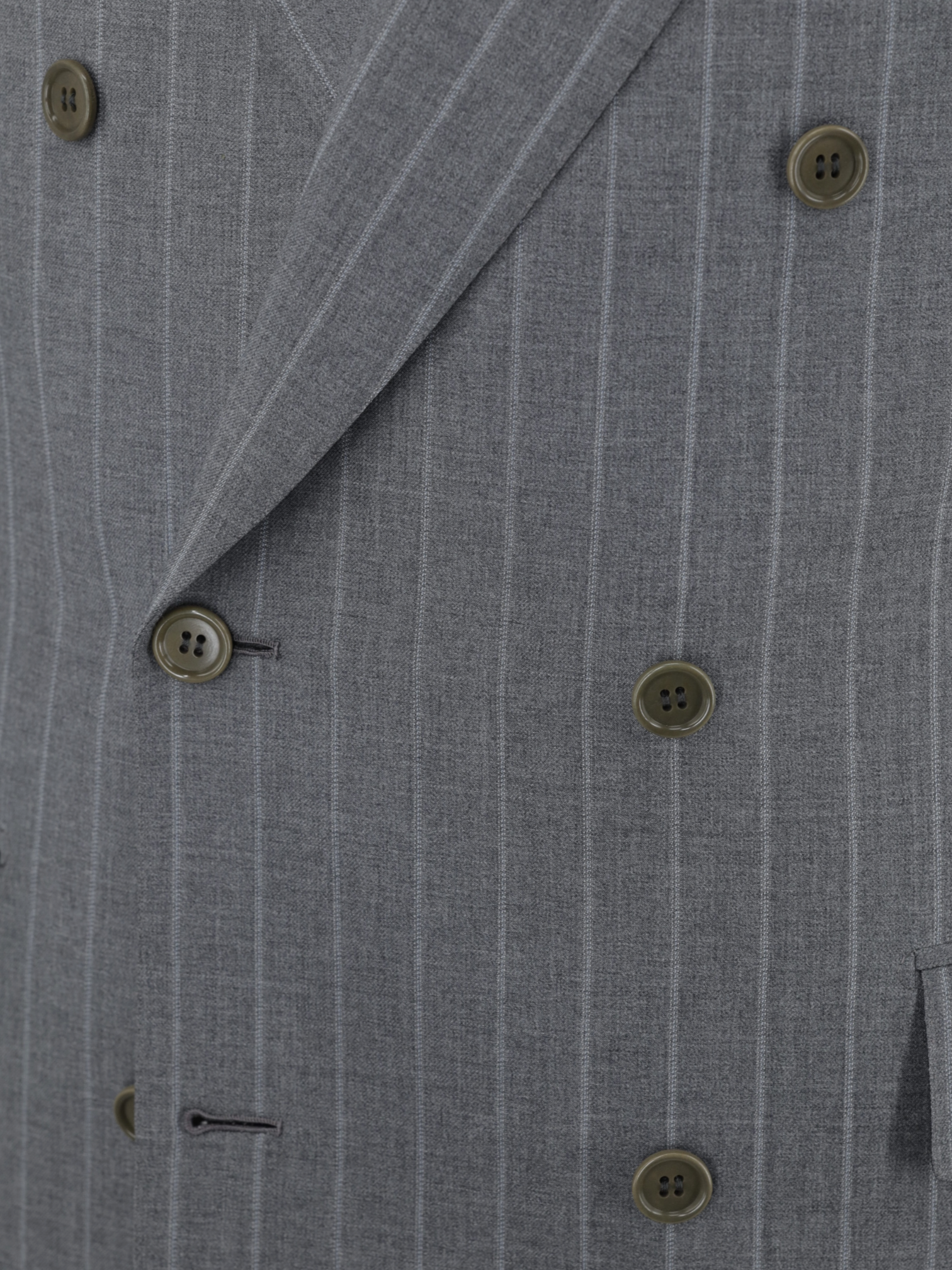 Brioni Grey Double-Breasted Super 150's Wool Chalkstripe Tiberio Suit