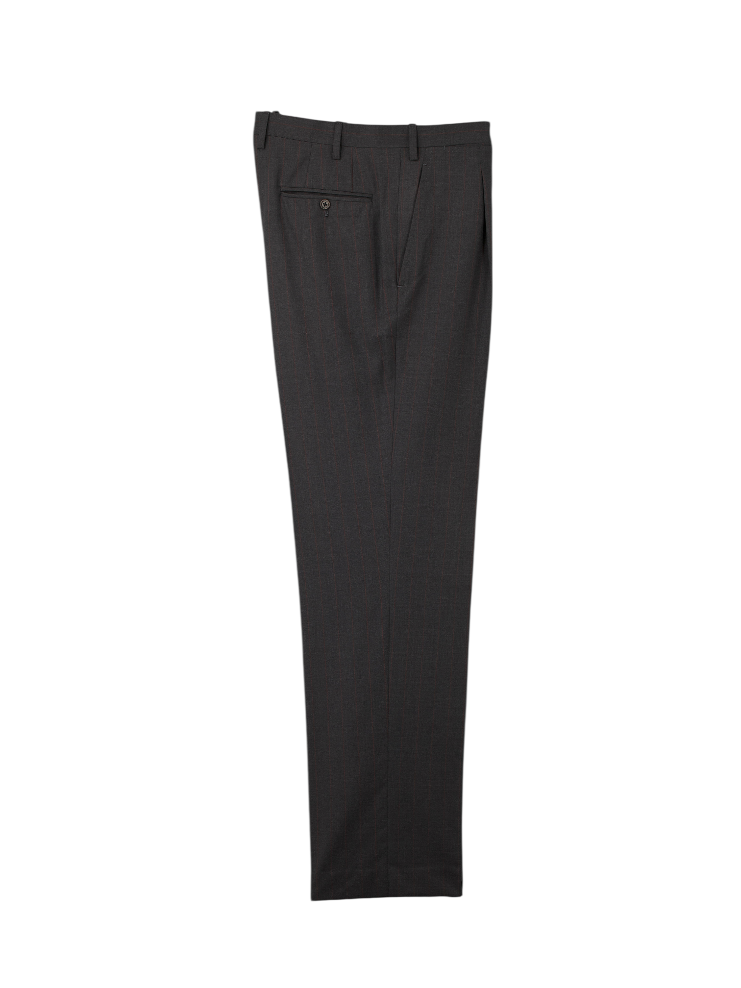 Kiton Charcoal & Red 14-Micron "Blanc Blue" Super 180's Pinstripe Suit