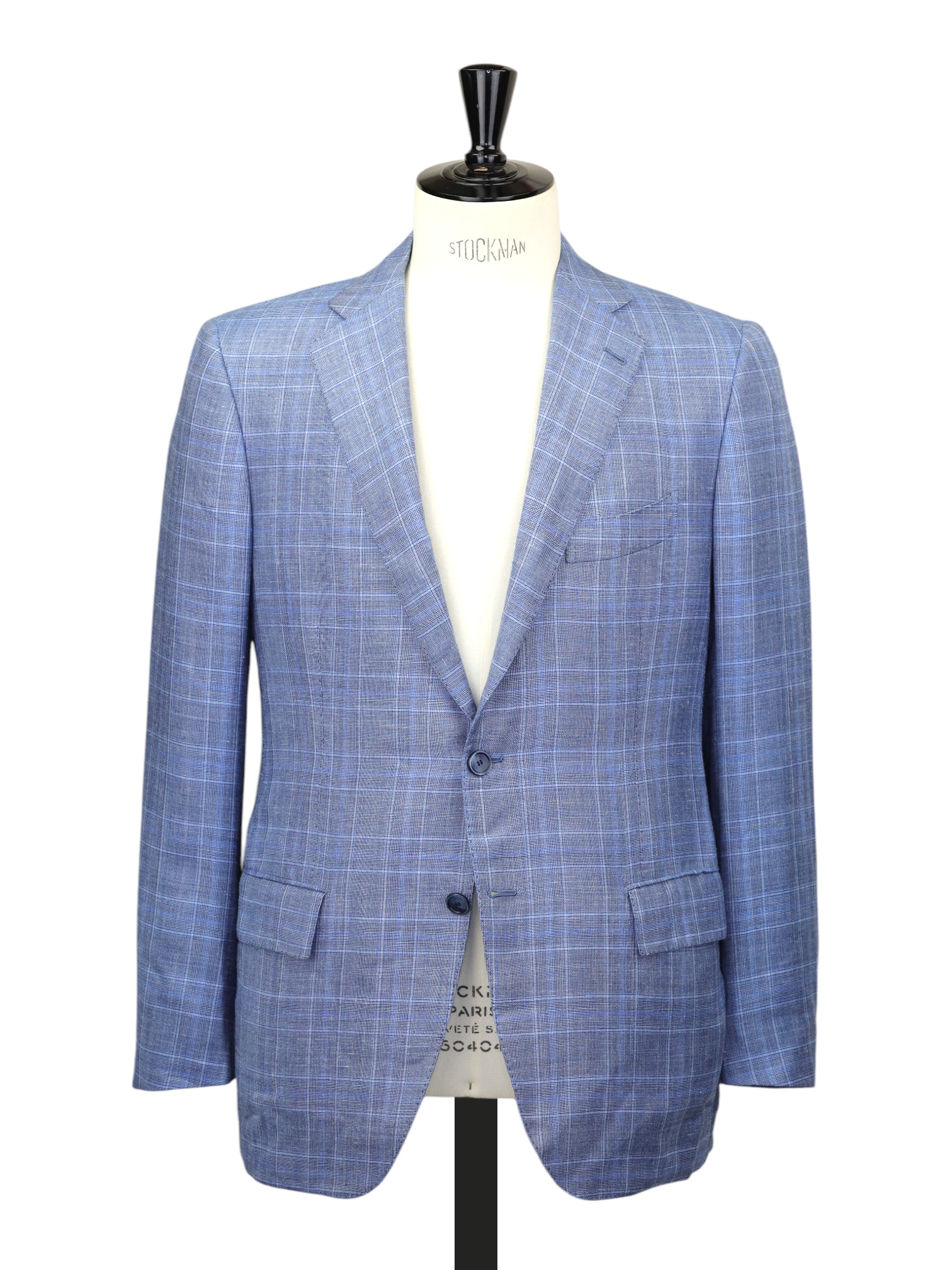 Cesare Attolini Steel Blue Cashmere, Silk & Linen Prince of Wales Jacket