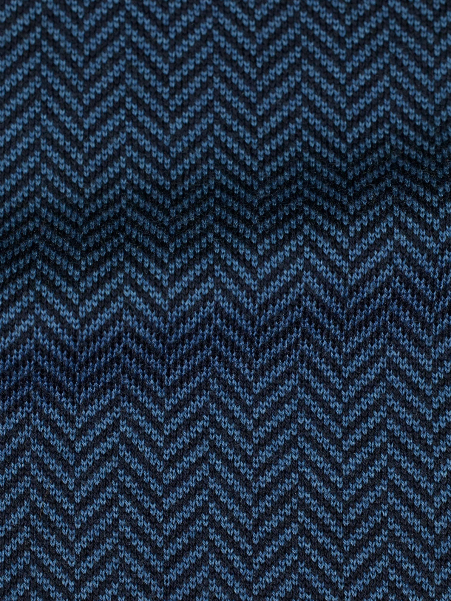 Cesare Attolini Blue Wool & Silk Herringbone V-Neck Sweater