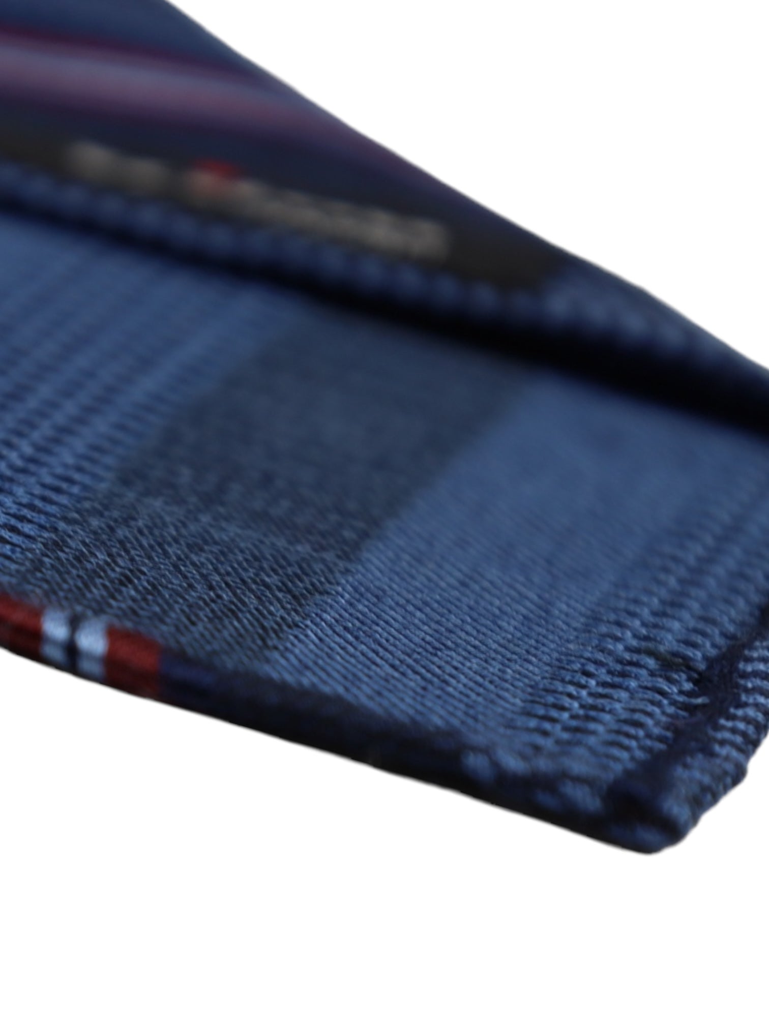 Kiton 5-Fold Handrolled Blue Stripe Wool & Linen Tie