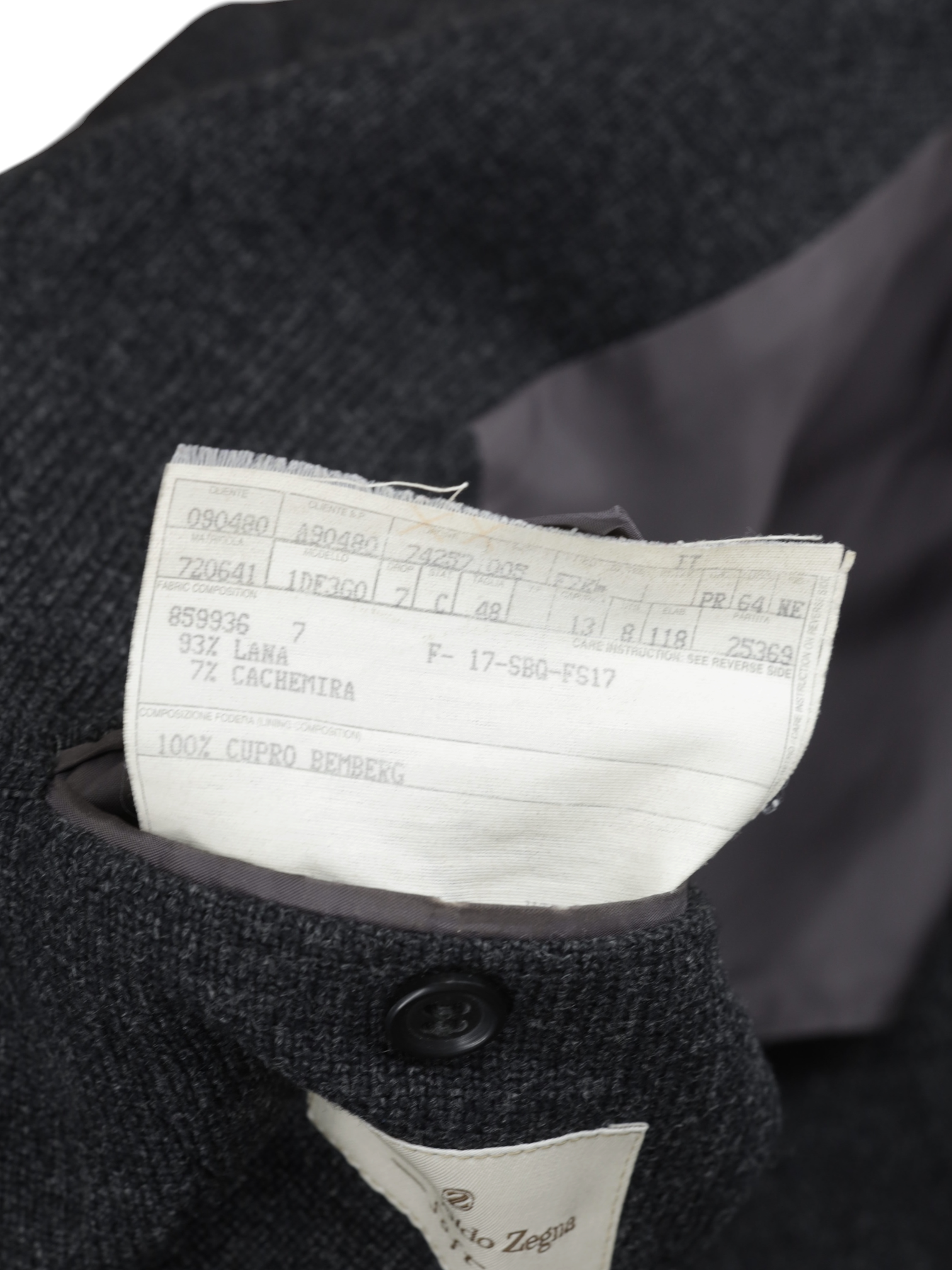 Ermenegildo Zegna Dark Grey Knitted Wool & Cashmere "Soft" Jacket