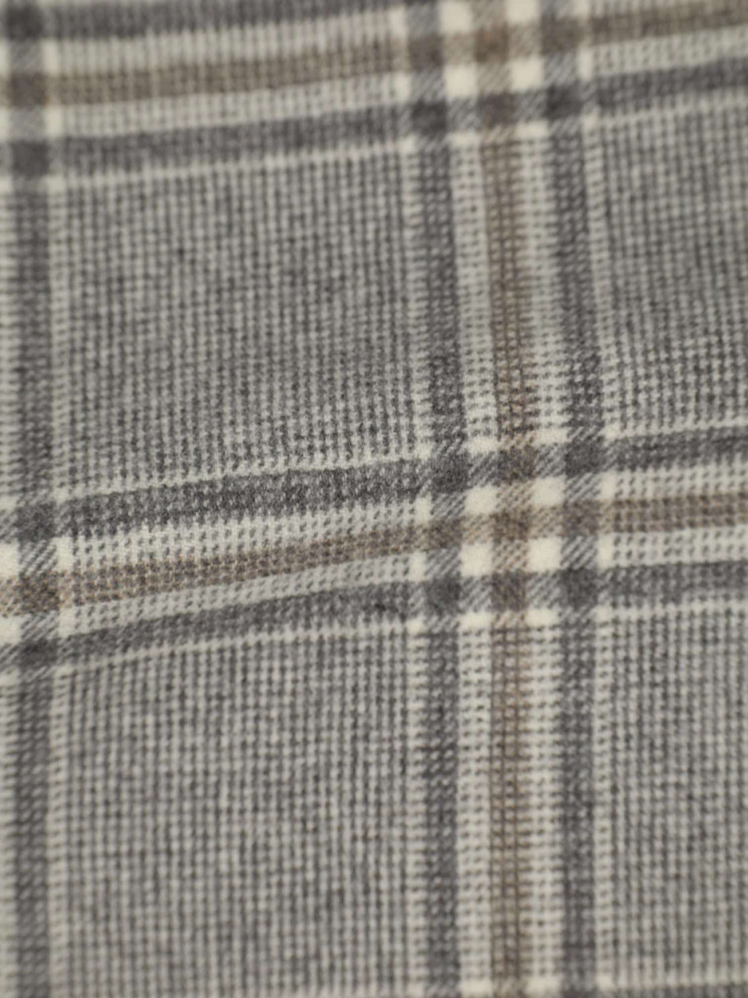 Isaia Taupe Super 130's Saxony Wool Glenplaid Winter Jacket