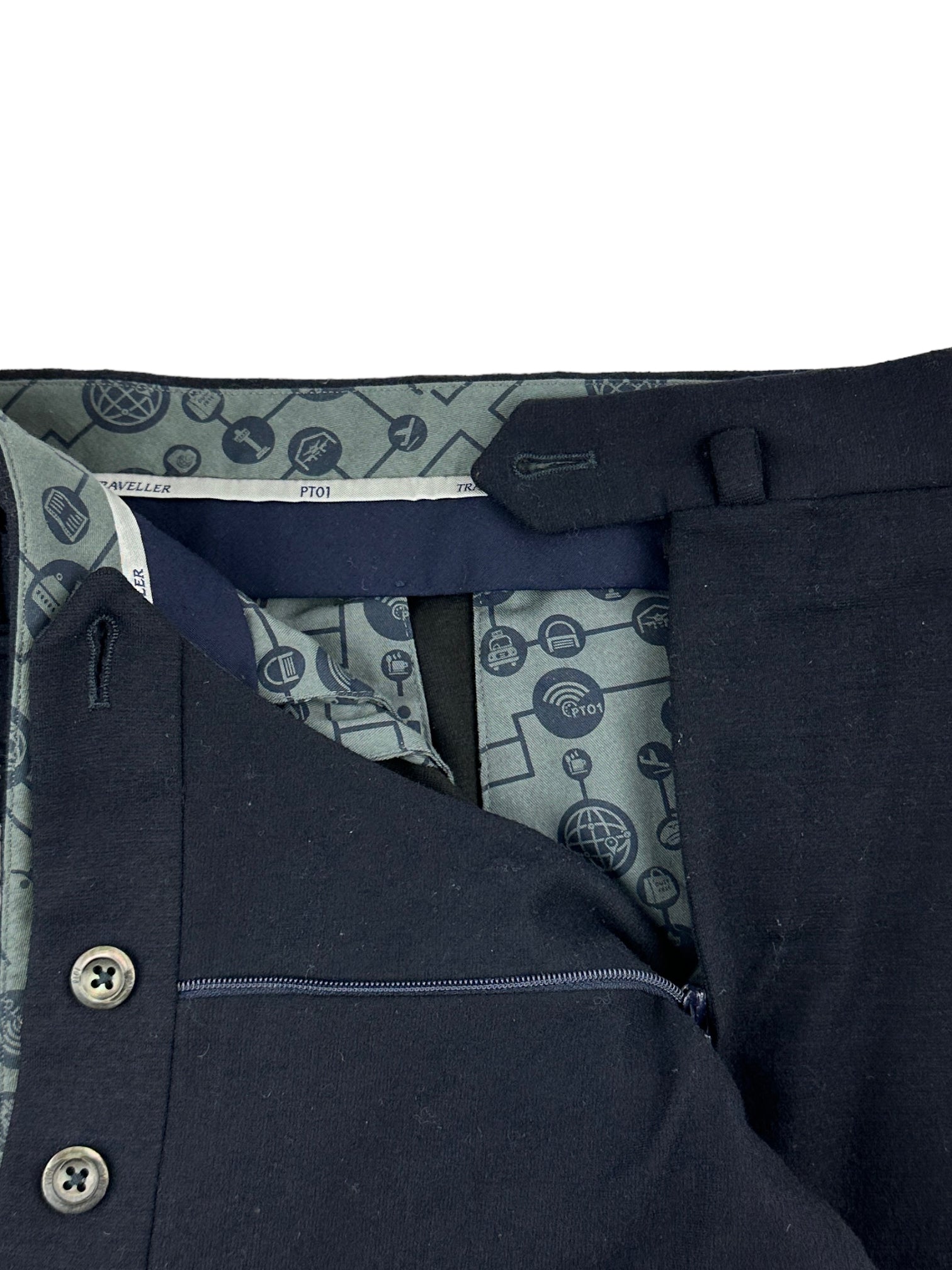 PT01 Navy Flannel Trousers