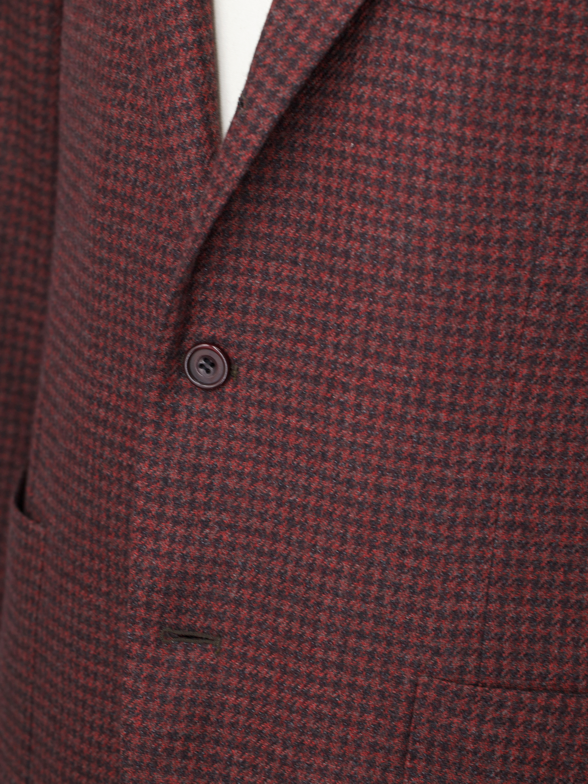 Sartorio Burgundy Softly-Brushed Wool Pied de Poule Jacket